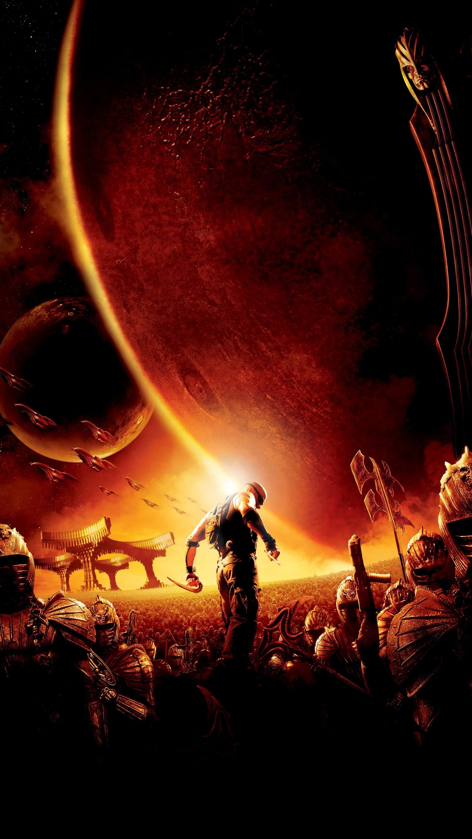 Chronicles of Riddick, geek movies, sci-fi, fantasy art, 1540x2740 HD Phone