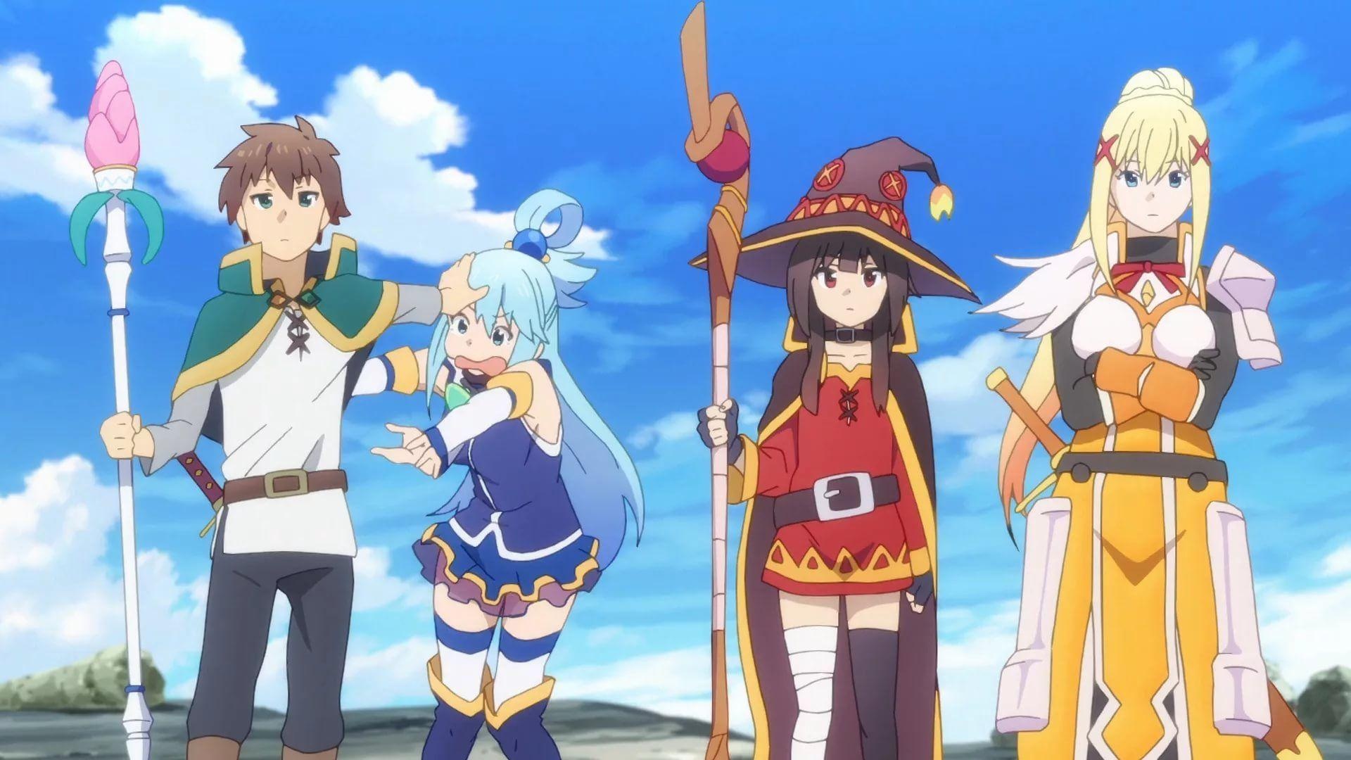 KonoSuba, Wonderful world, Anime wallpapers, Kazuma, 1920x1080 Full HD Desktop