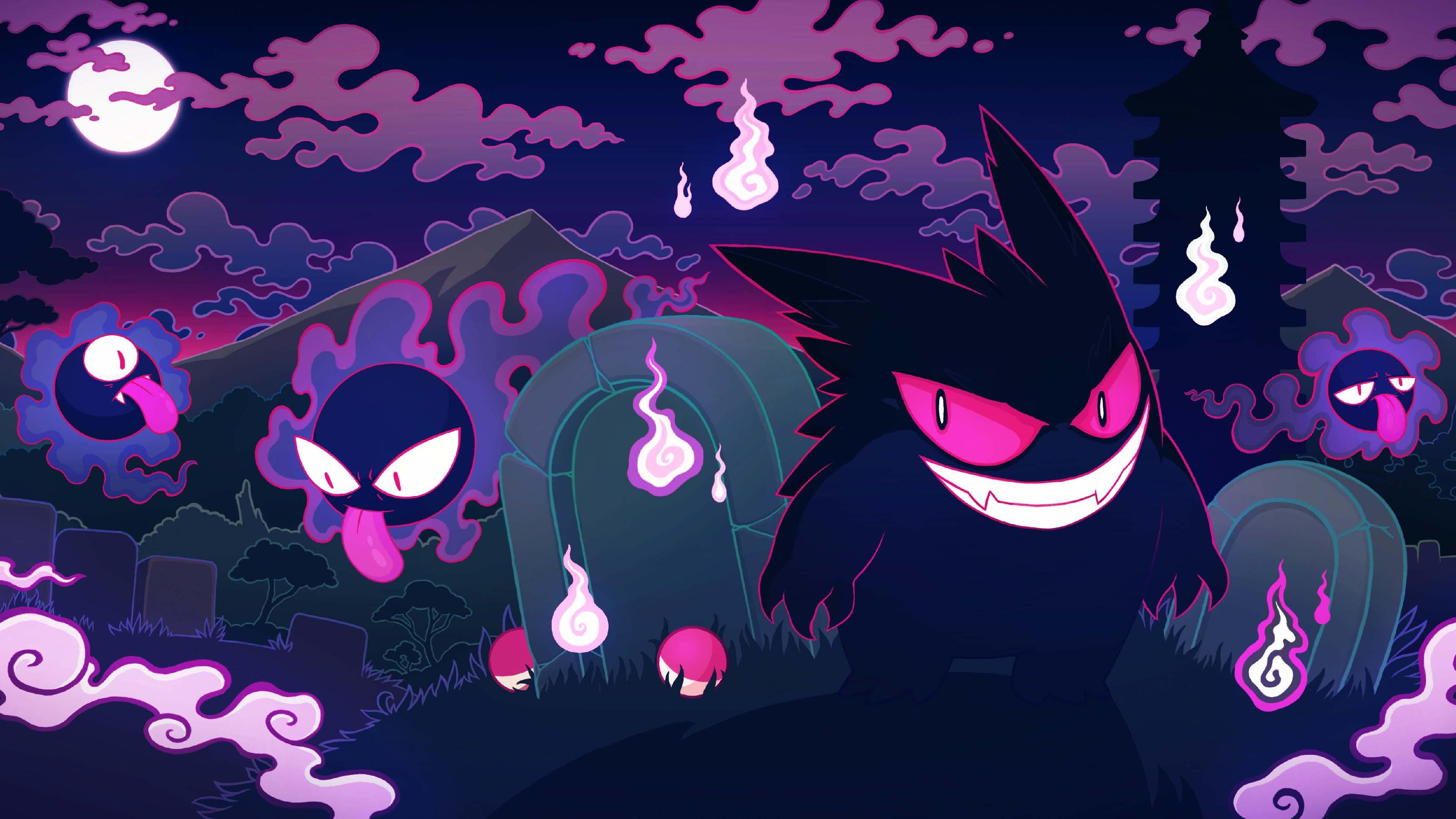 Gengar, Nice Wallpaper, 3840x2160 4K Desktop