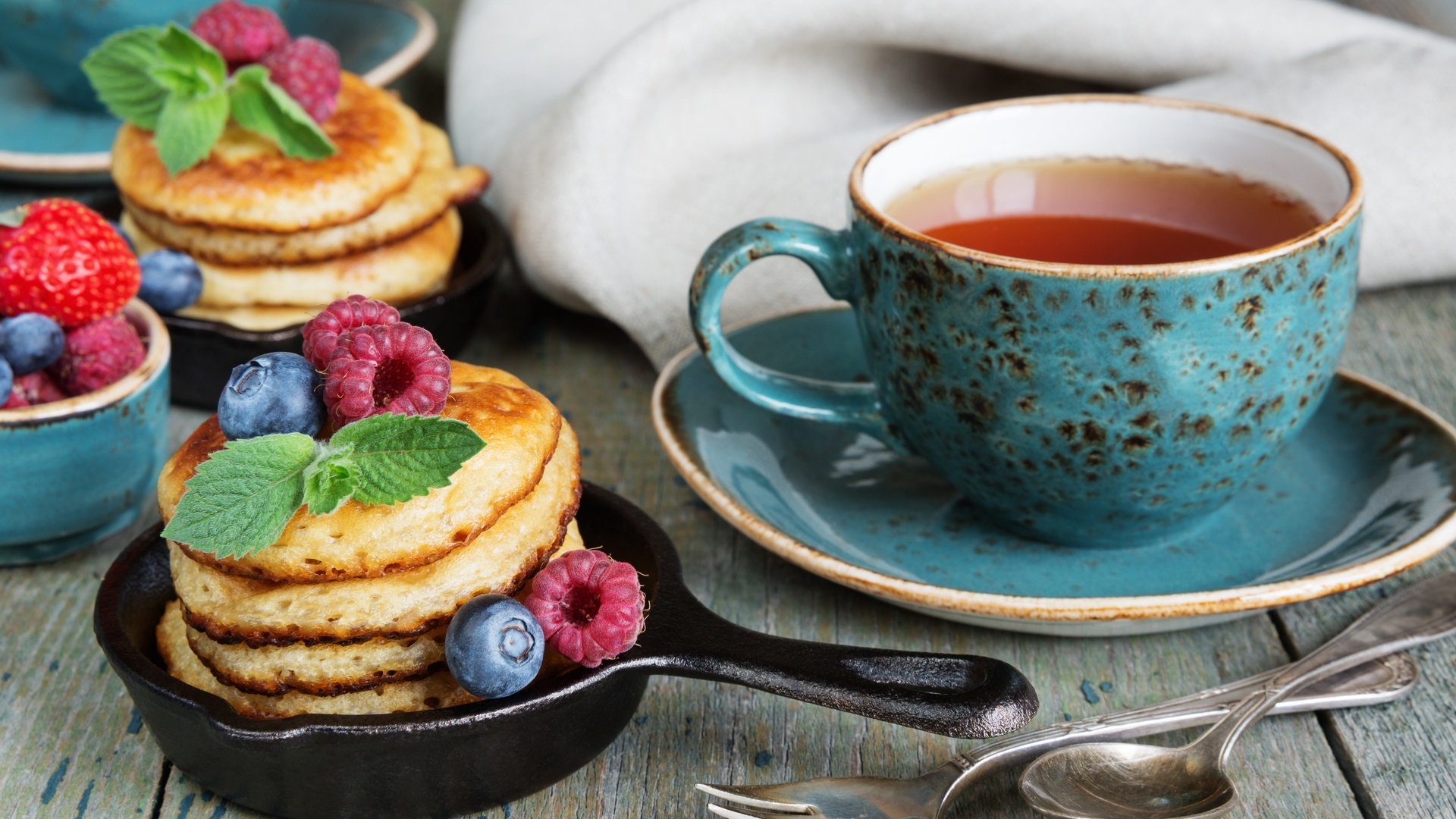 Tea pancakes, Delicious treats, Appetizing visuals, Tempting flavors, 1920x1080 Full HD Desktop