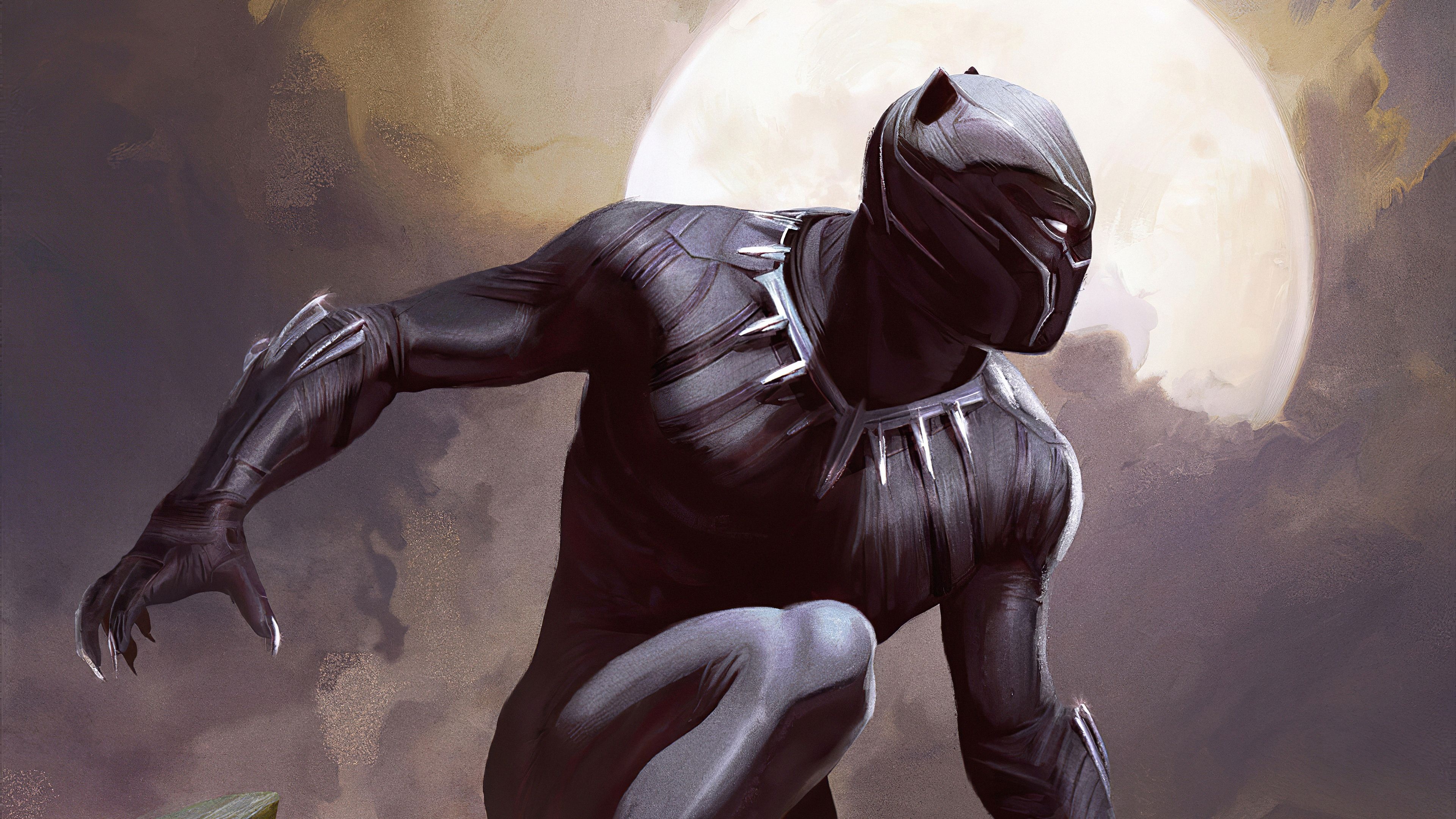 Black Panther artwork, HD wallpapers, Ultra HD, Panther art, 3840x2160 4K Desktop