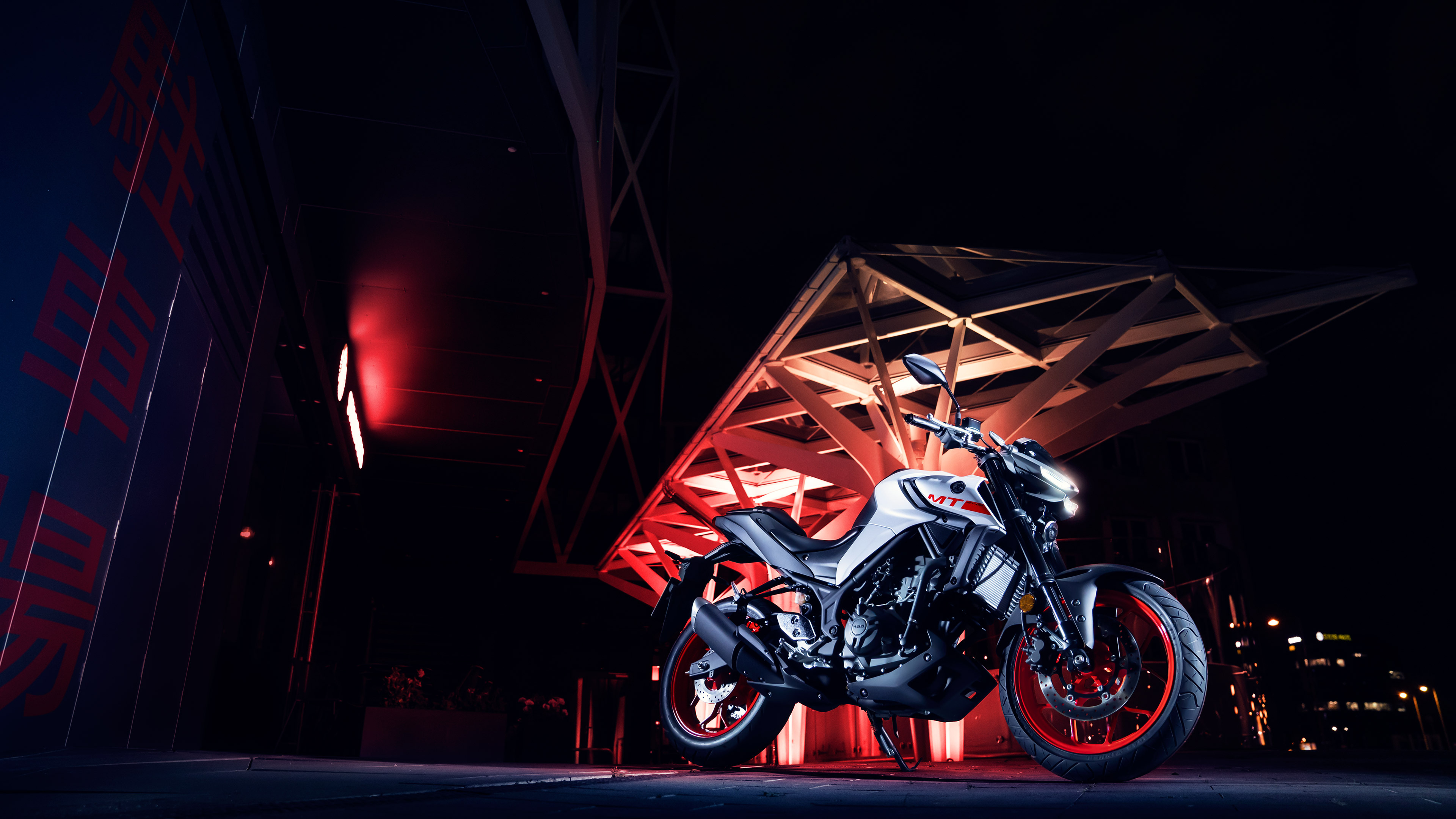 Yamaha MT-03, Cutting-edge design, Unleashed power, Dynamic performance, 3840x2160 4K Desktop