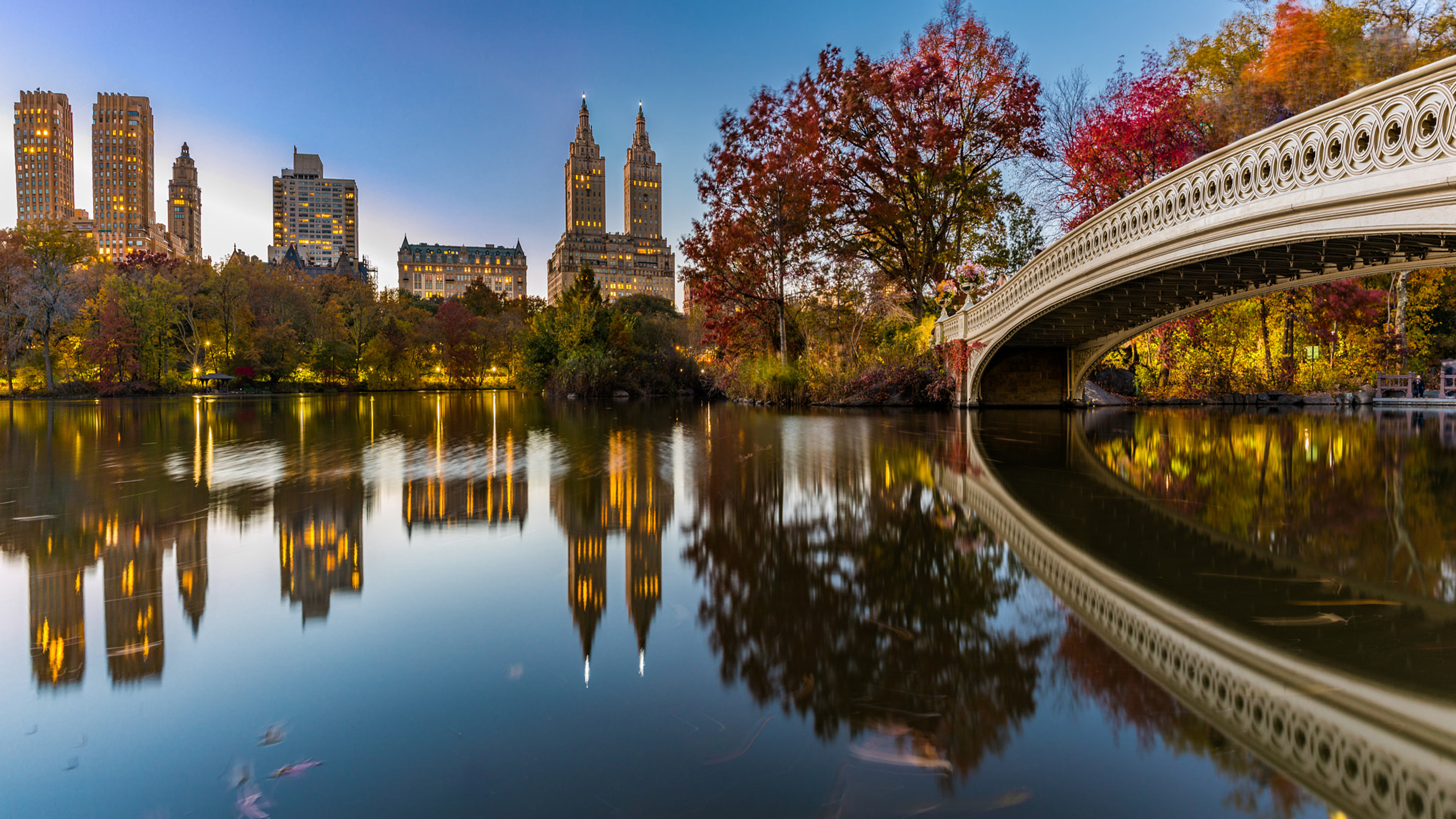 Central Park, Bow Bridge, Lake, United States, 3840x2160 4K Desktop