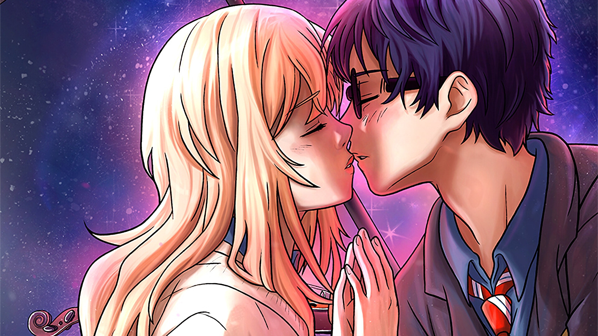 Anime lip kiss wallpapers, Passionate moments, 1920x1080 Full HD Desktop