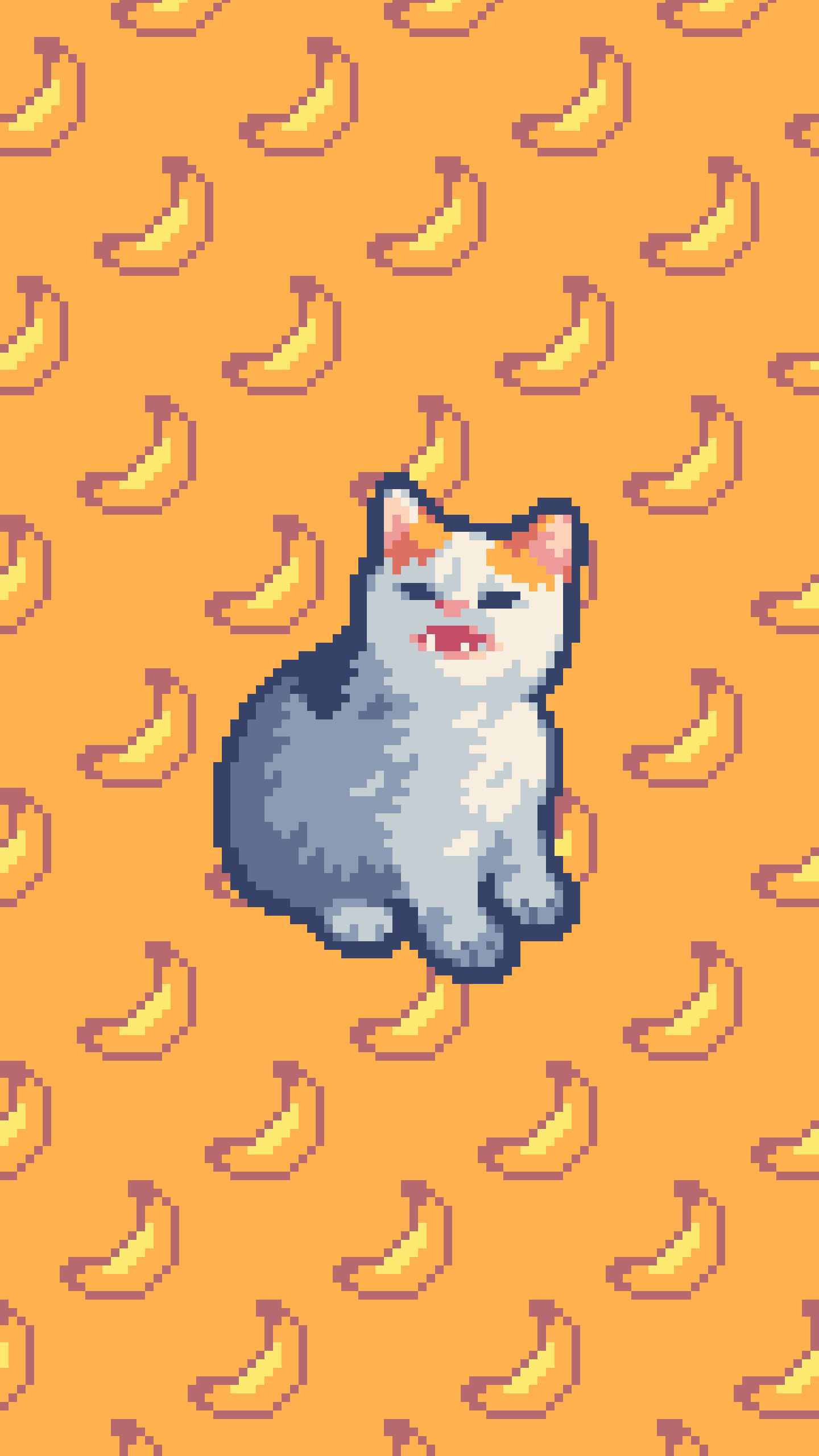 Pixel cat, Cute Phone Wallpaper, 1440x2560 HD Phone