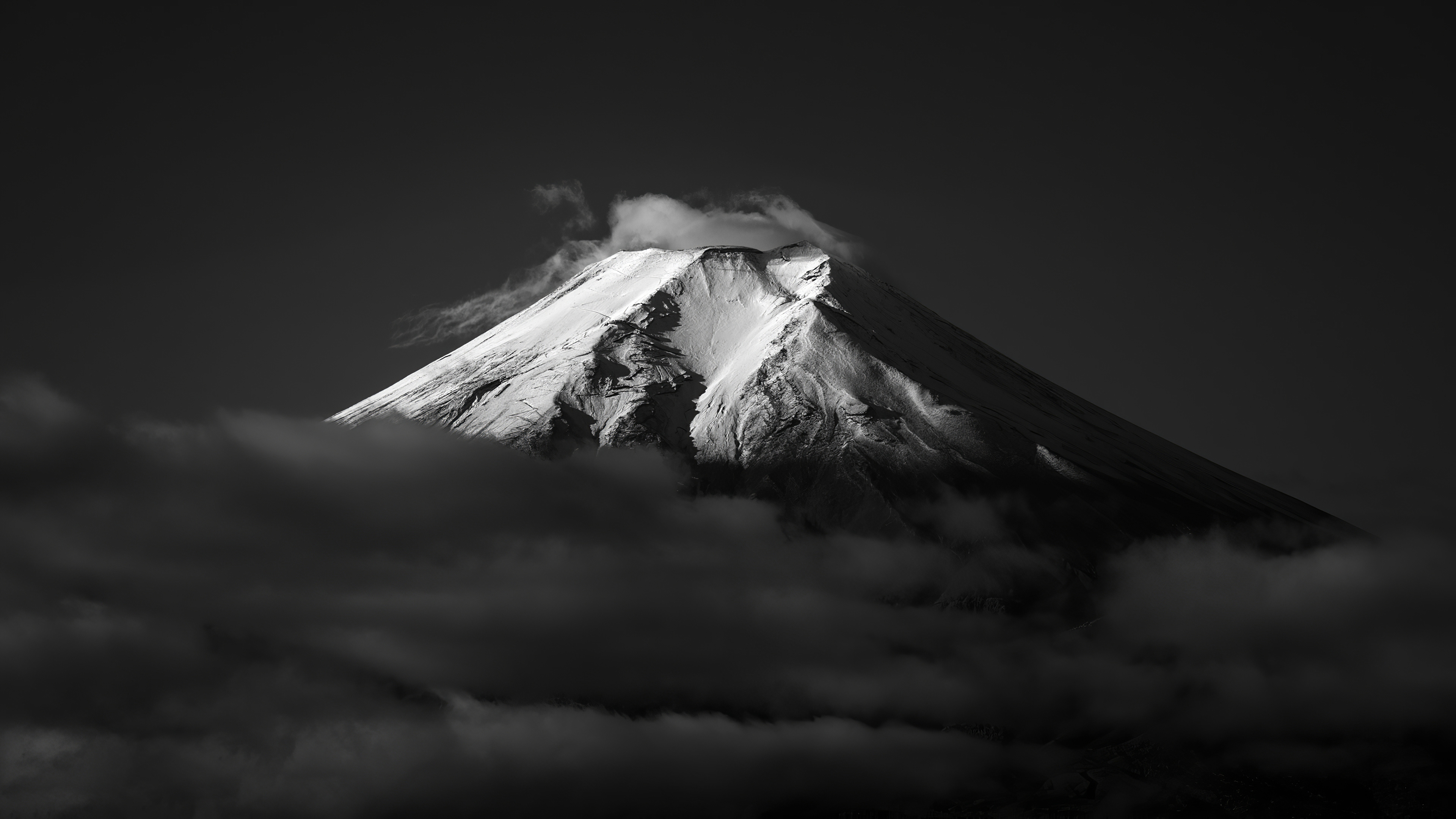 Monochrome beauty, iPad air wallpapers, Mount Fuji magnificence, High-quality images, 3840x2160 4K Desktop
