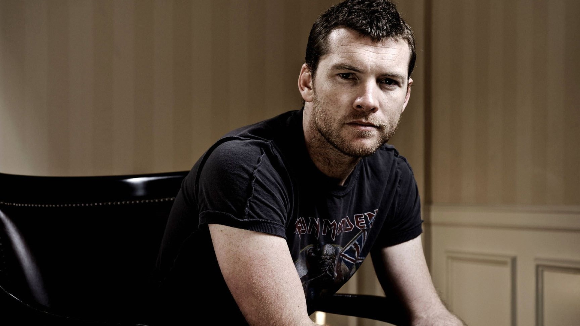 Sam Worthington, Australian actors, Black tshirt, Sam Worthington, 1920x1080 Full HD Desktop