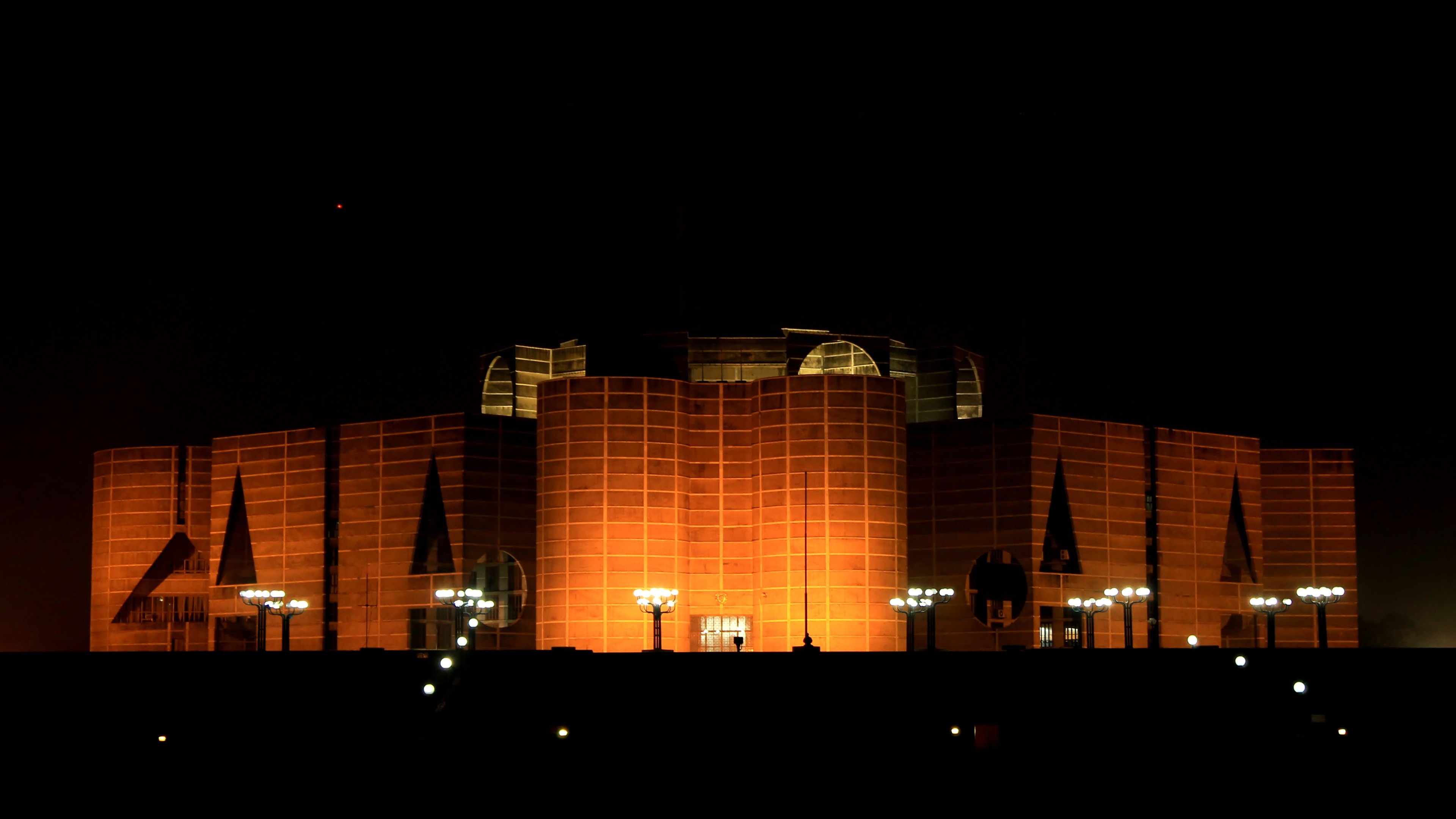 Parliament house, Bangladesh HD wallpapers, Architectural wonders, Government buildings, 3840x2160 4K Desktop