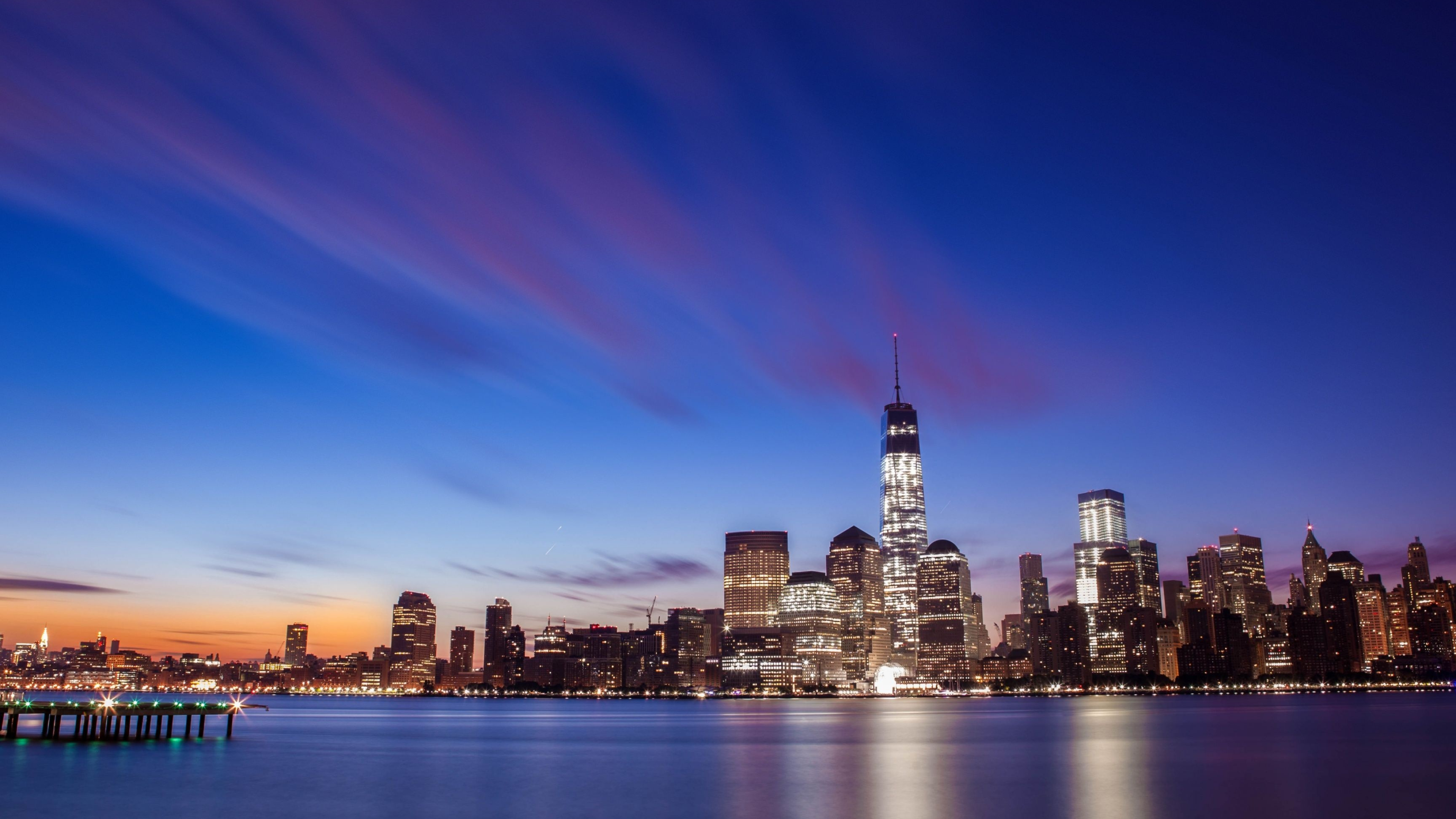 Manhattan skyline, 4K skyline wallpapers, Travels, 3840x2160 4K Desktop