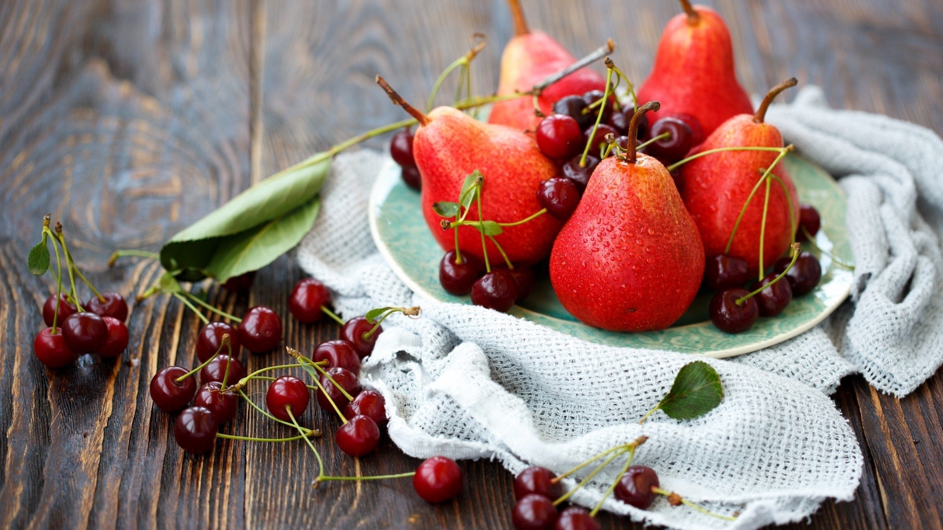 Cherries, Pear Wallpaper, 1920x1080 Full HD Desktop