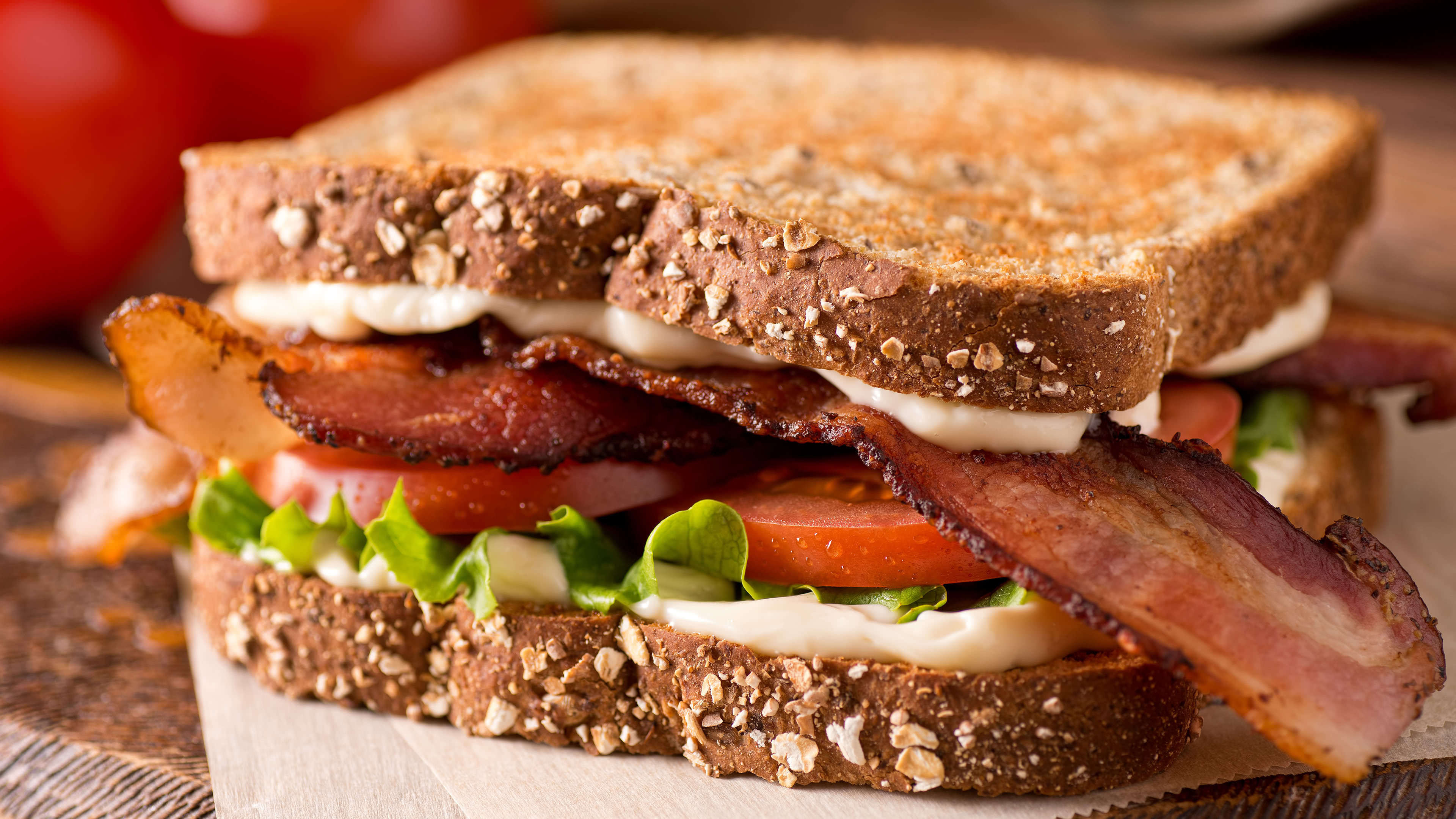 Classic BLT bacon, Lettuce tomato sandwich, 3840x2160 4K Desktop