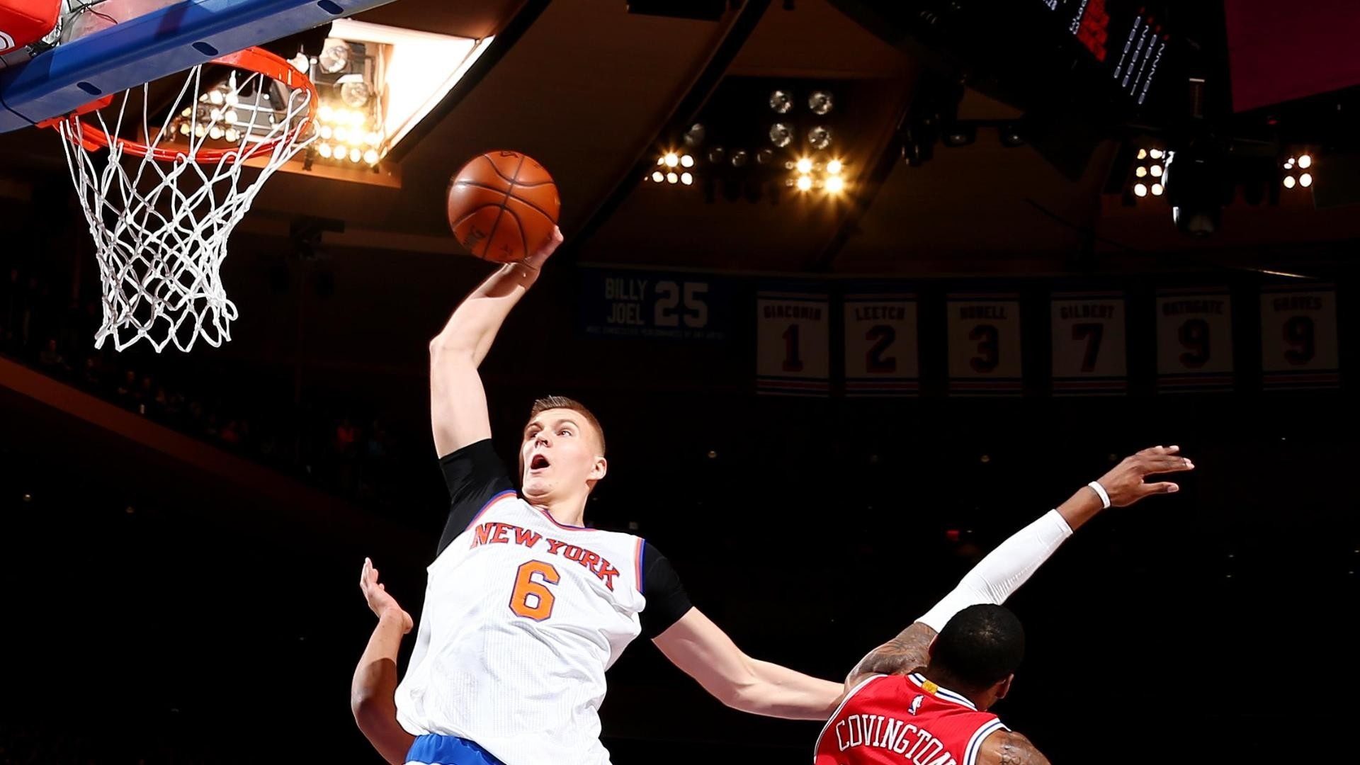 Knicks vs Sixers, Kristaps Porzingis Wallpaper, 1920x1080 Full HD Desktop