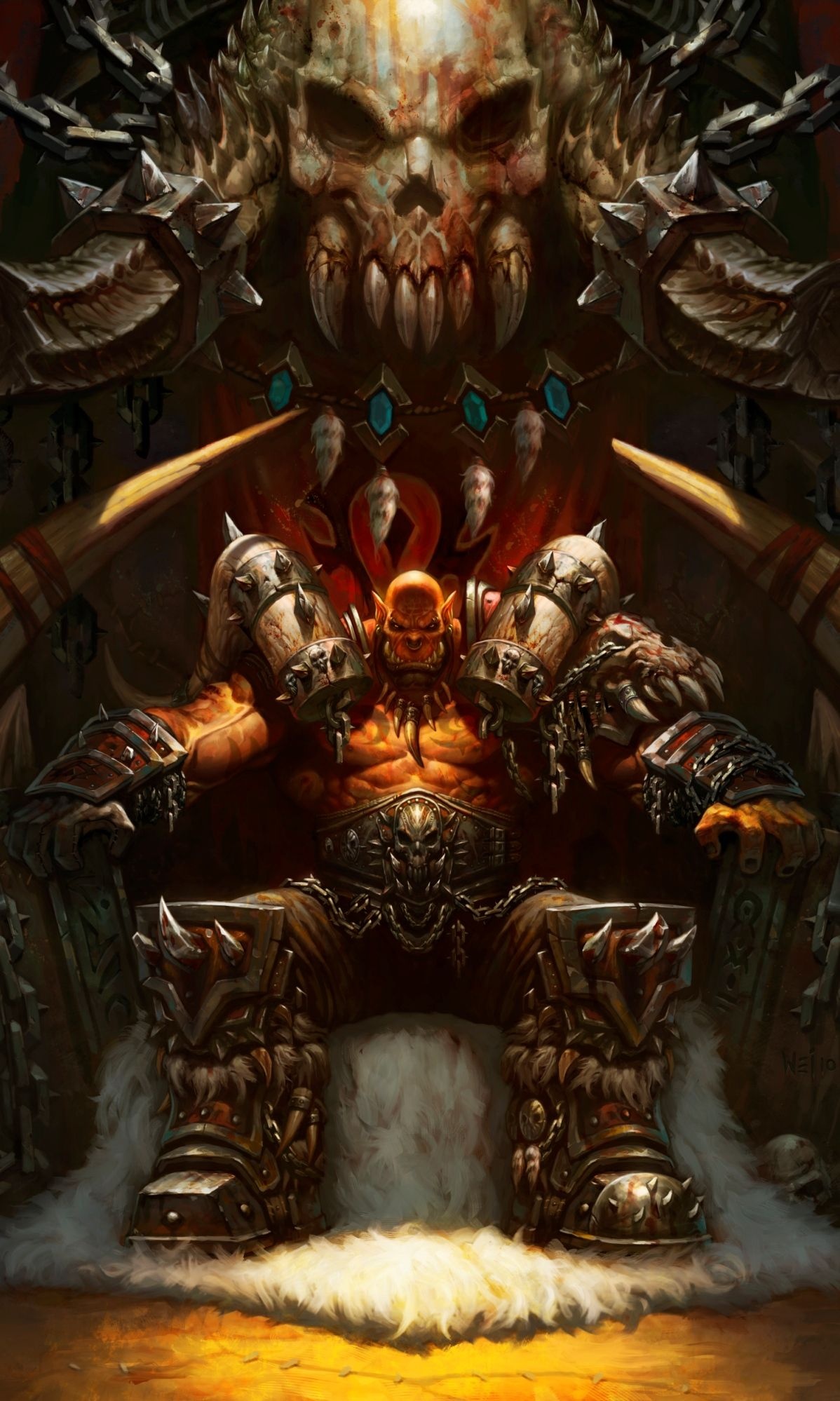 Grommash Hellscream, Fan-made wallpaper, Heroic figure, Horde's champion, 1200x2000 HD Phone