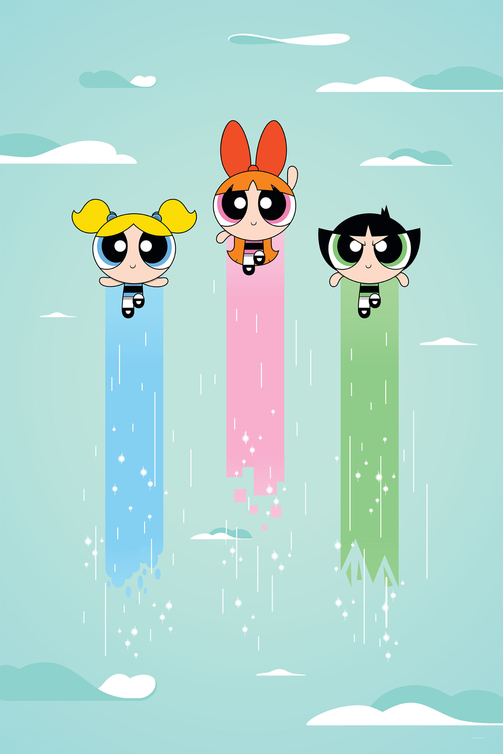 Blossom, Bubbles, Buttercup, The Powerpuff Girls, Color vapor trails, HD Phone wallpaper