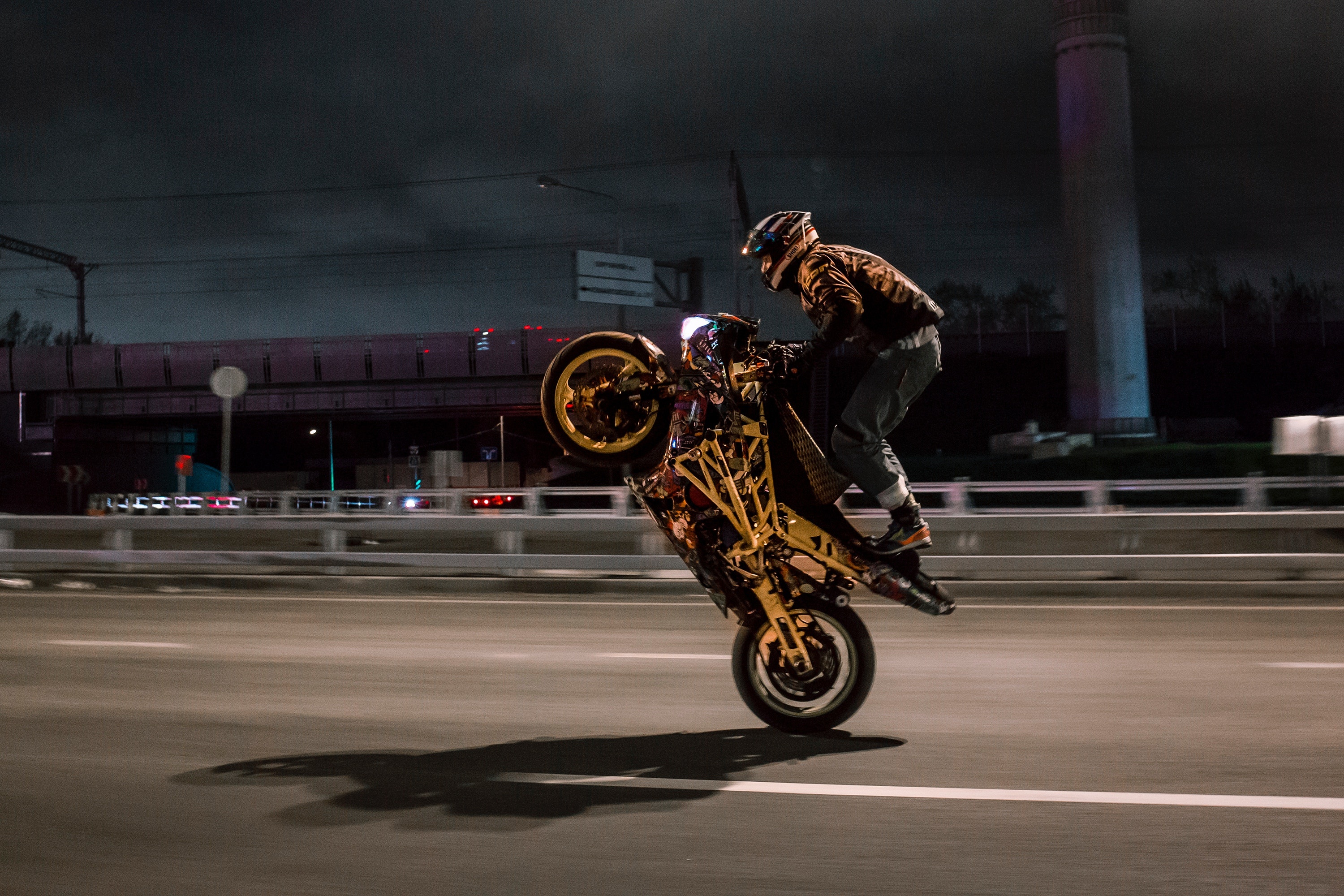 Urban biker, Wheelie HD bikes, Fast-paced action, Urban adrenaline, 3000x2000 HD Desktop