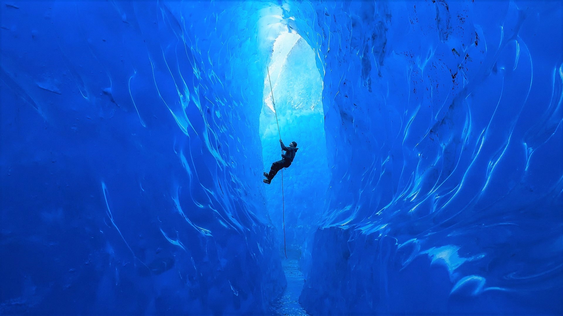 Glacier ice climbing, Winter sports thrill, Icy adventure, Impressive ice climbing, 1920x1080 Full HD Desktop