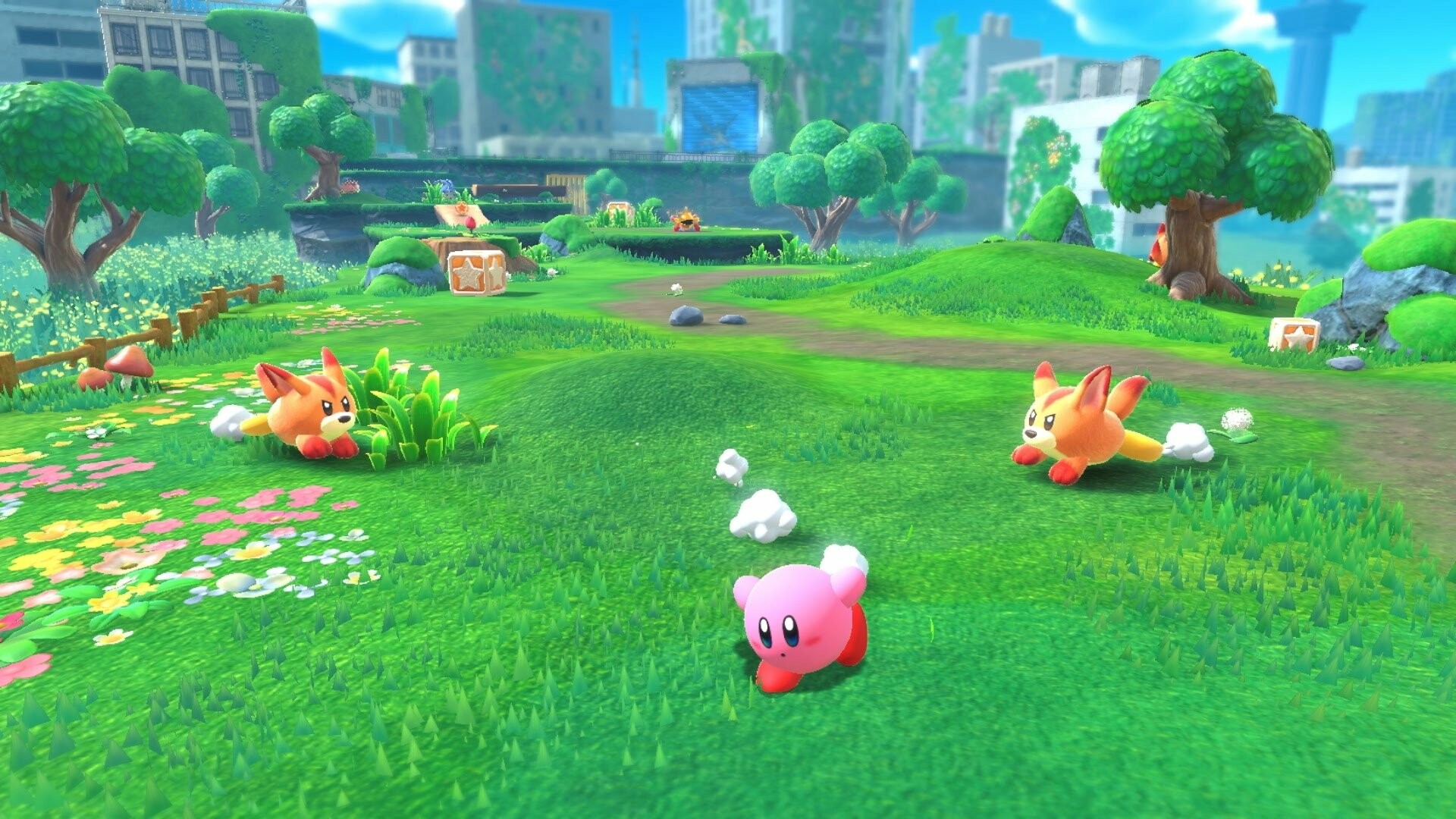 Kirby and the Forgotten Land, Dreamy wallpaper, Charming protagonist, Colourful world, 1920x1080 Full HD Desktop