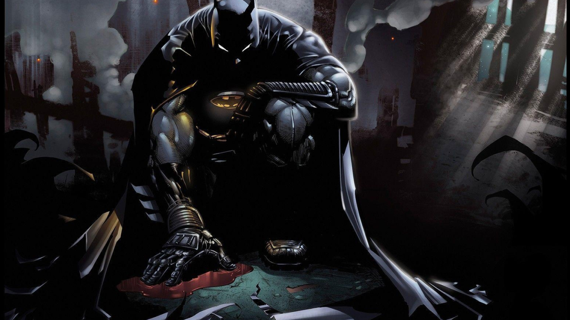 Batman, DC Universe, Comic style, Vivid colors, Superhero showdown, 1920x1080 Full HD Desktop