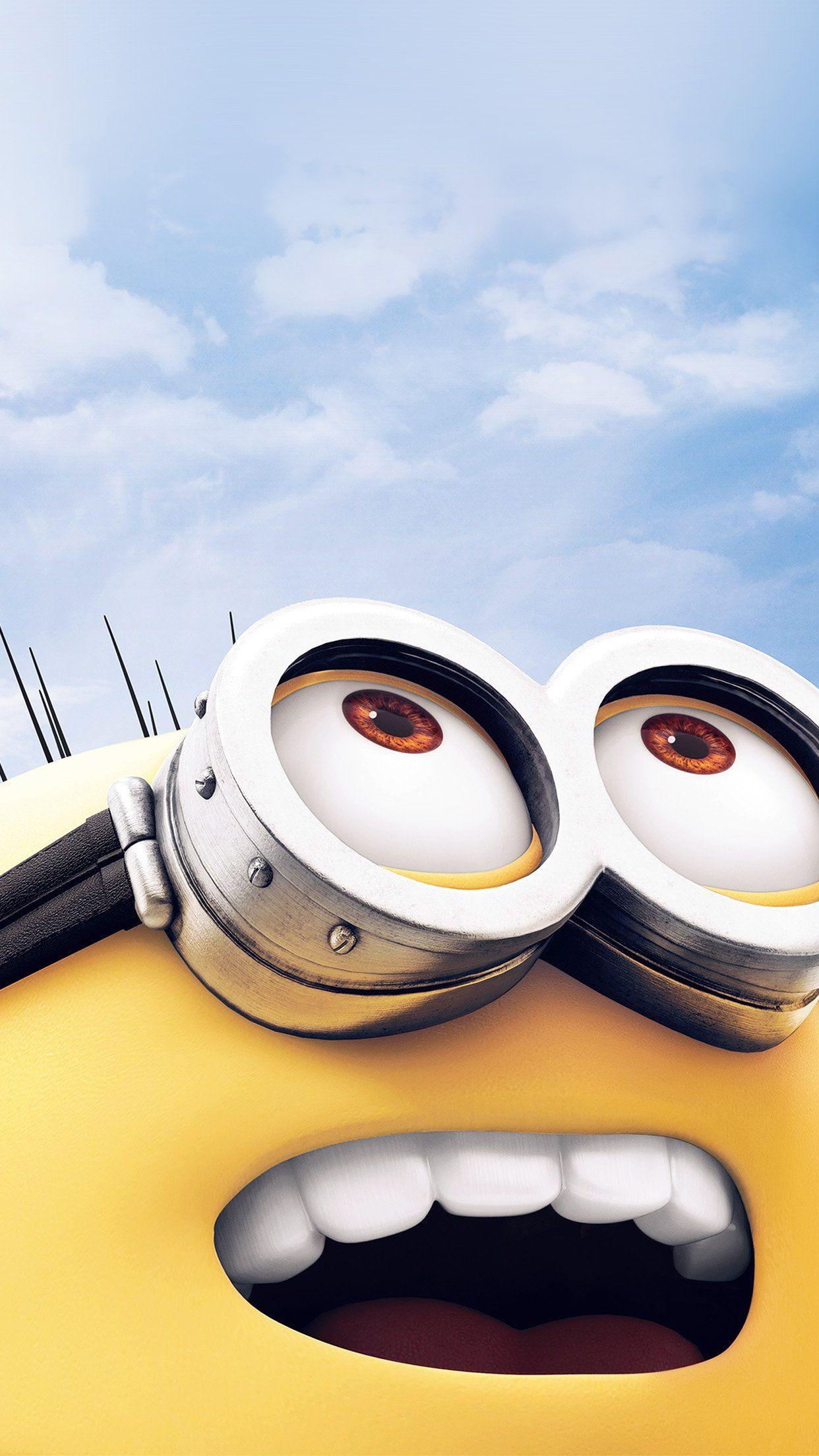 Minion Kevin, metal Minion goggles, cloudy blue sky, HD Phone wallpaper