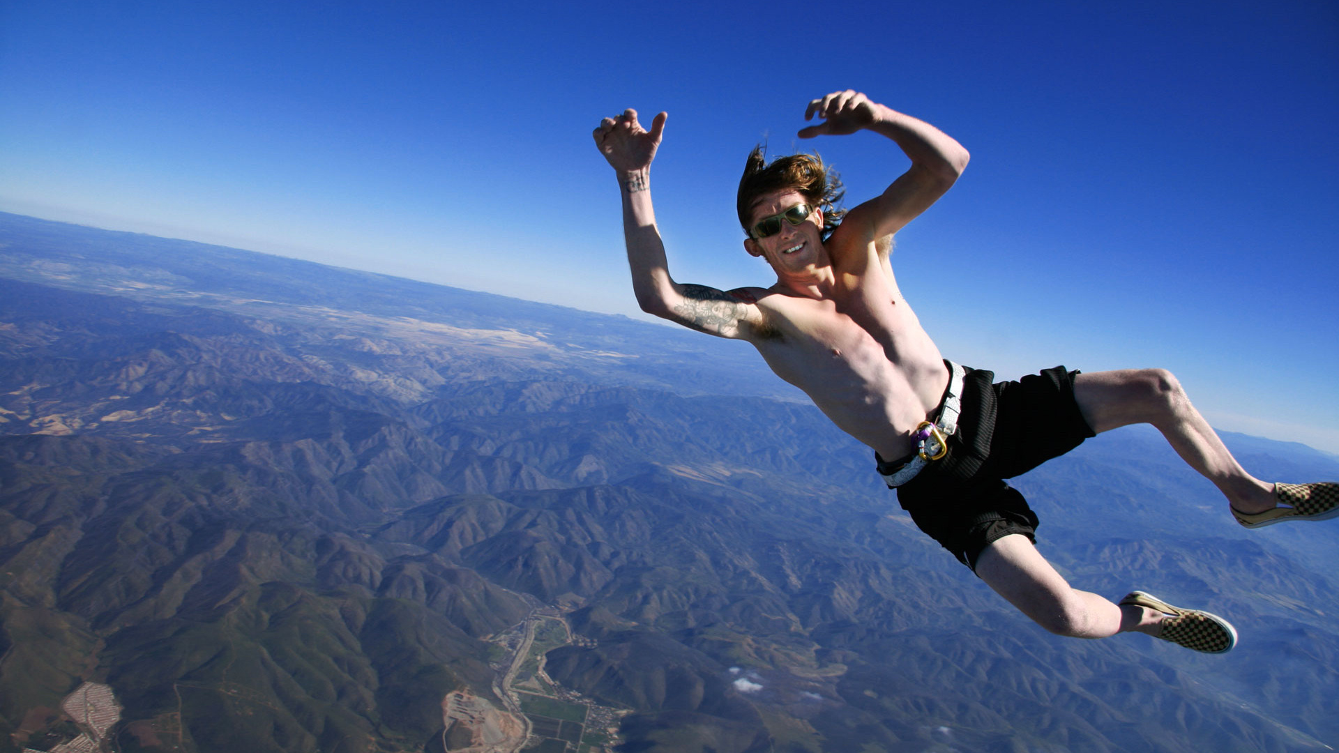 Banzai skydiving, Unique sport, Parachute throws, Gravity-catching, 1920x1080 Full HD Desktop