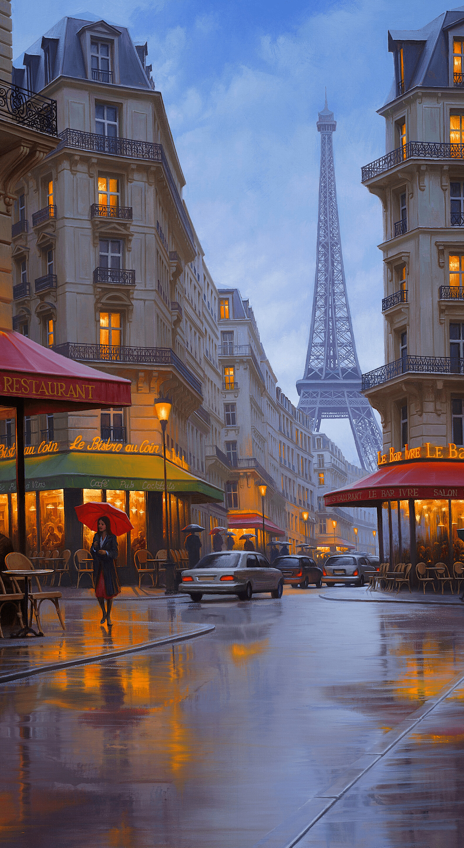 Paris, Rain Wallpaper, 1580x2890 HD Phone