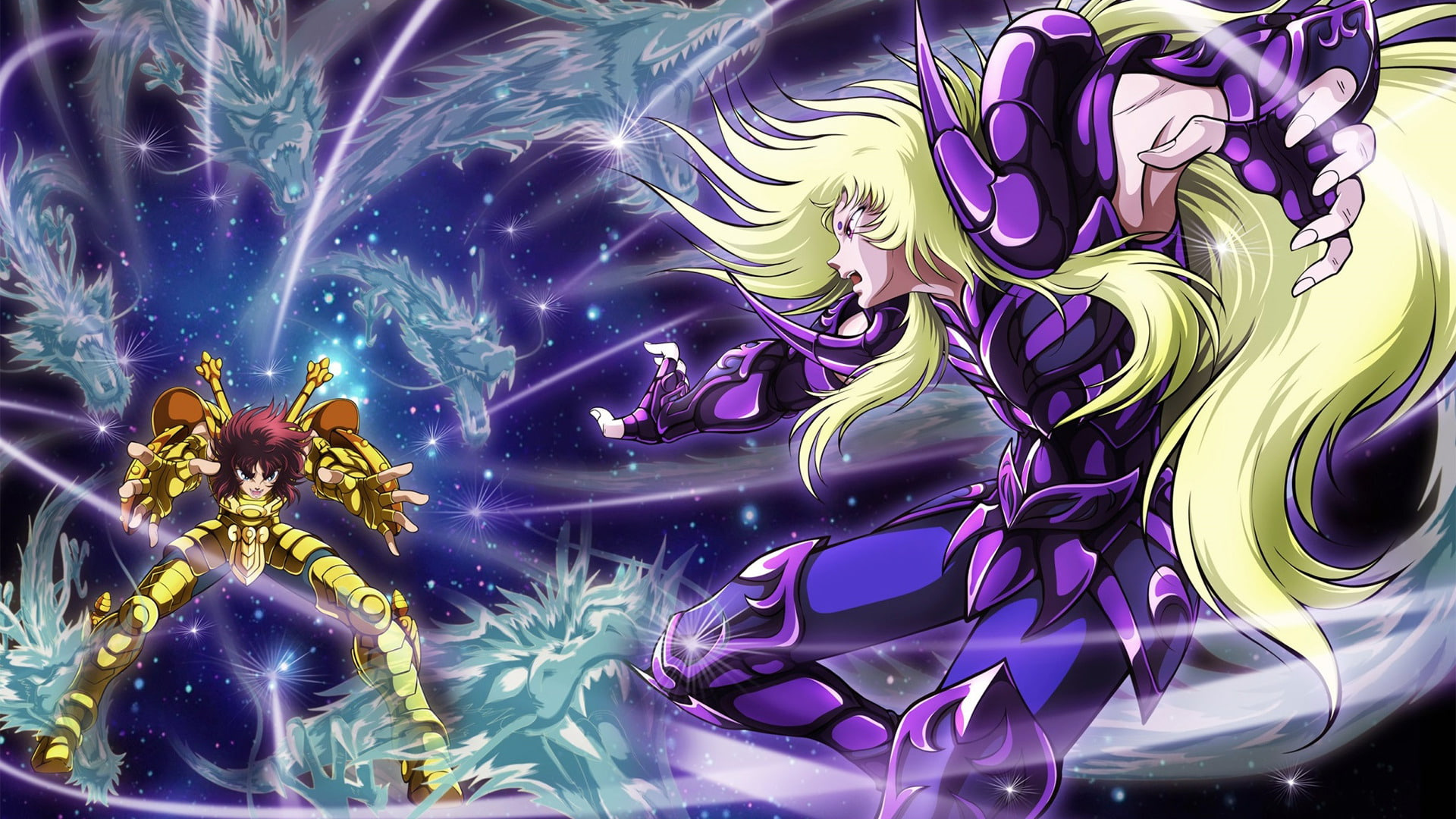 Aries Shion, Libra Dohko, Rozan Hyaku Ryu Ha, Full HD Desktop wallpaper