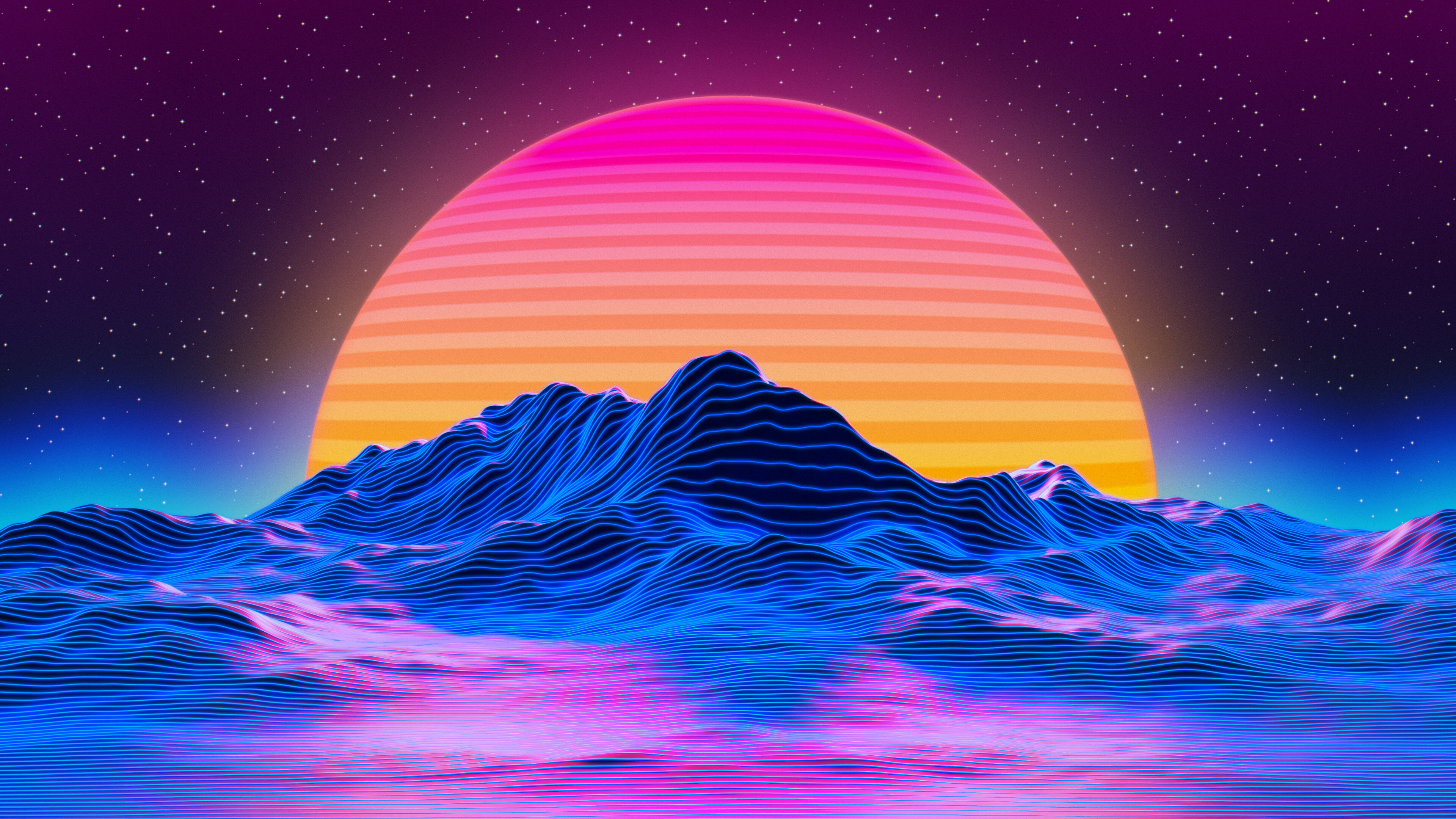 Retro art, Sunsets Wallpaper, 3840x2160 4K Desktop