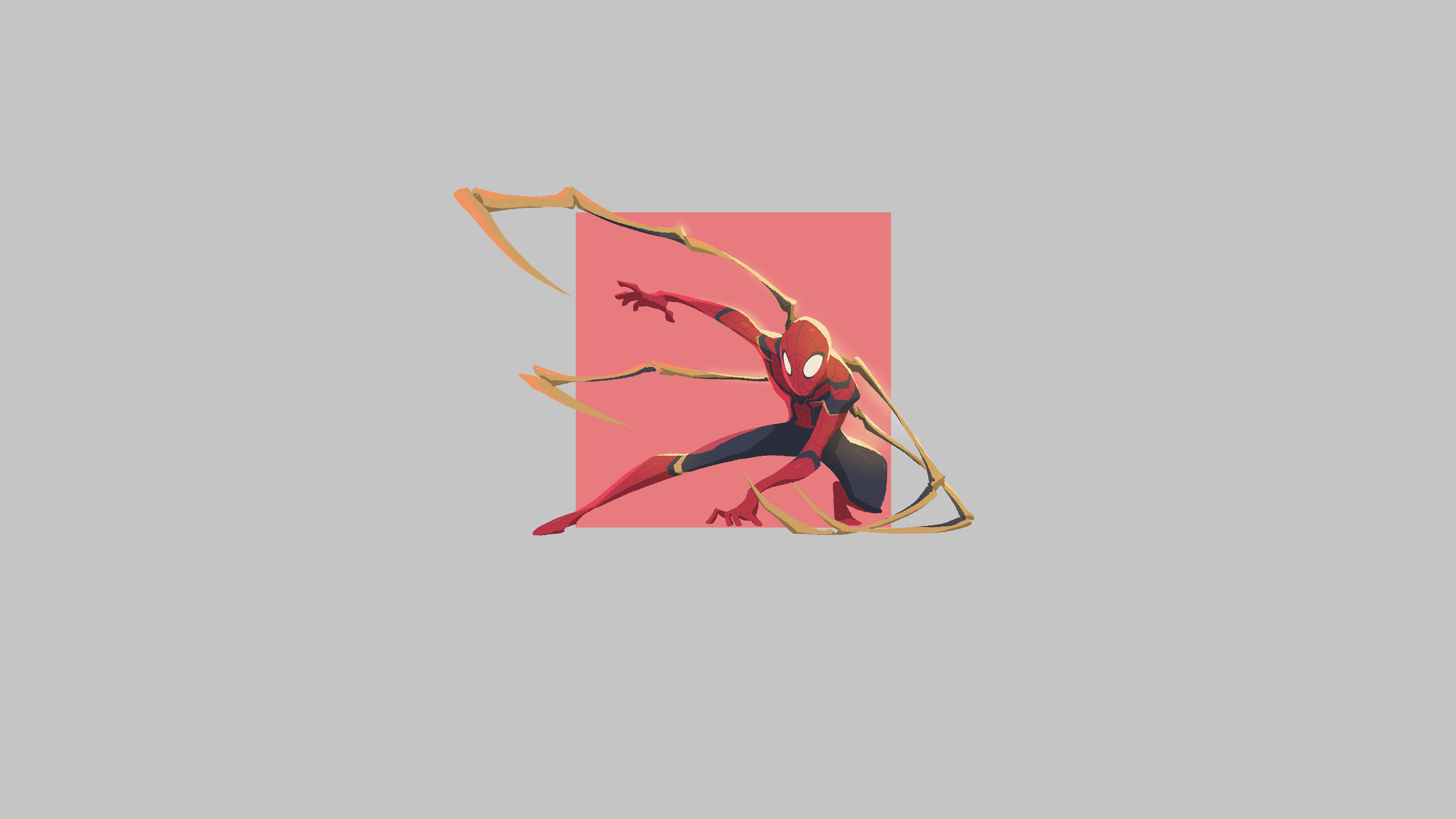 Iron Spider, mechanical spider legs, pink square frame, 4K Desktop wallpaper