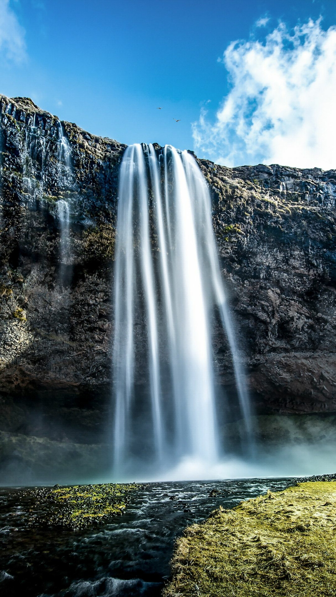 Nature's paradise, Tranquil oasis, Serene waterfall, Beautiful scenery, 1080x1920 Full HD Phone