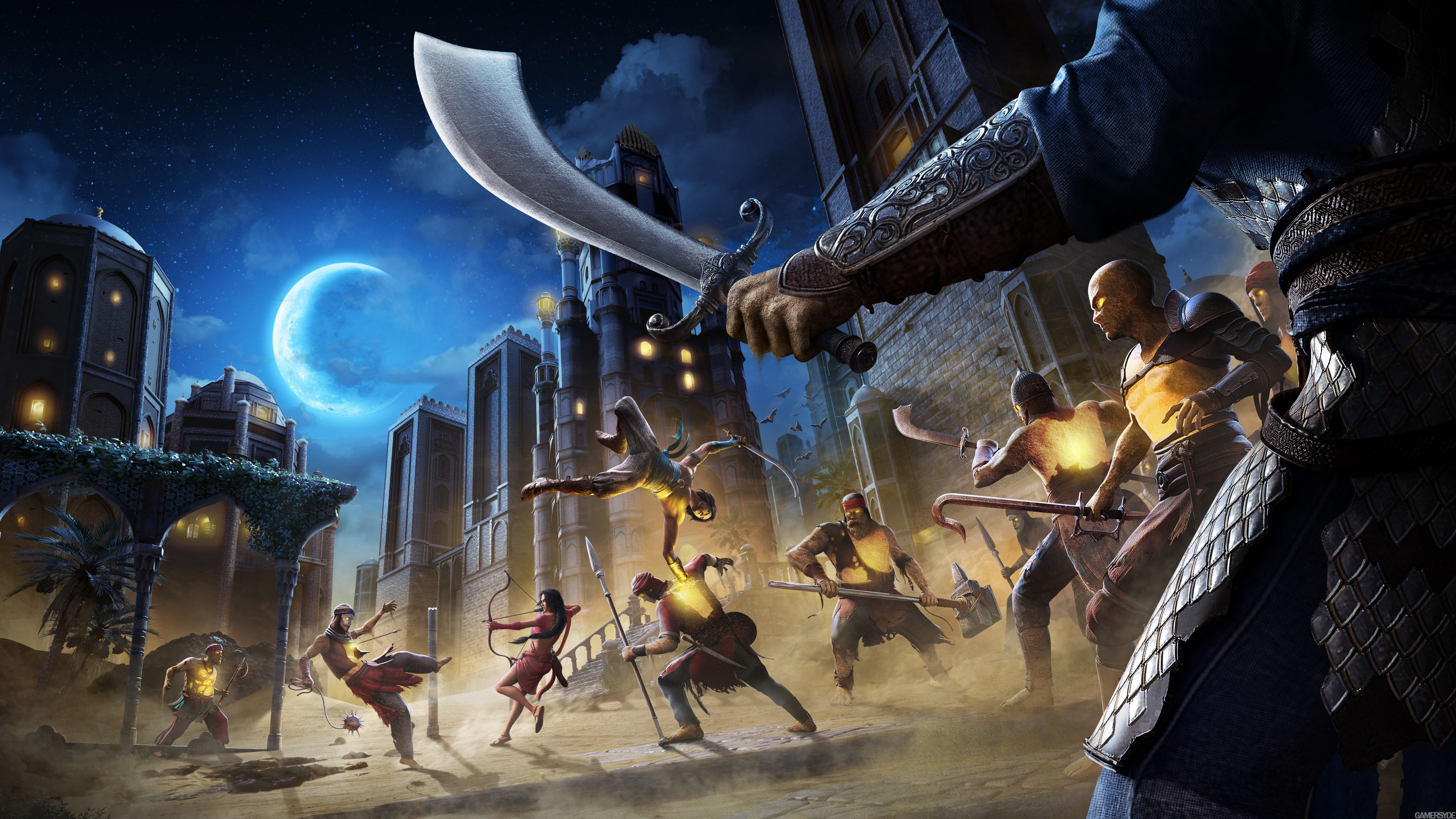 Prince of Persia: The Sands of Time Remake, The Prince, Farah, Sand monsters battle scene, 4K Desktop wallpaper