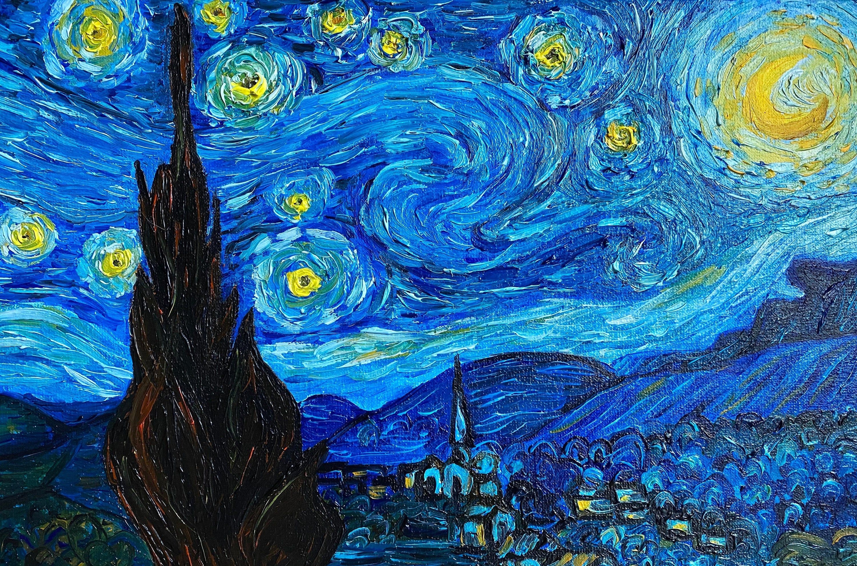 The Starry Night, product showcase, art merchandise, inspirational design, 3000x1980 HD Desktop