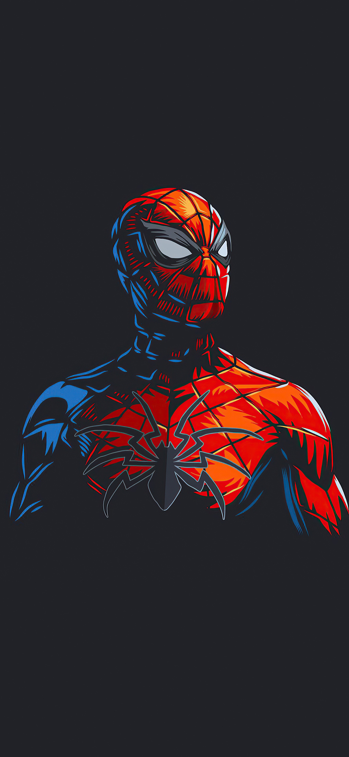 Spider-Man, Spider-Man chest emblem, comic book illustration, HD Phone wallpaper