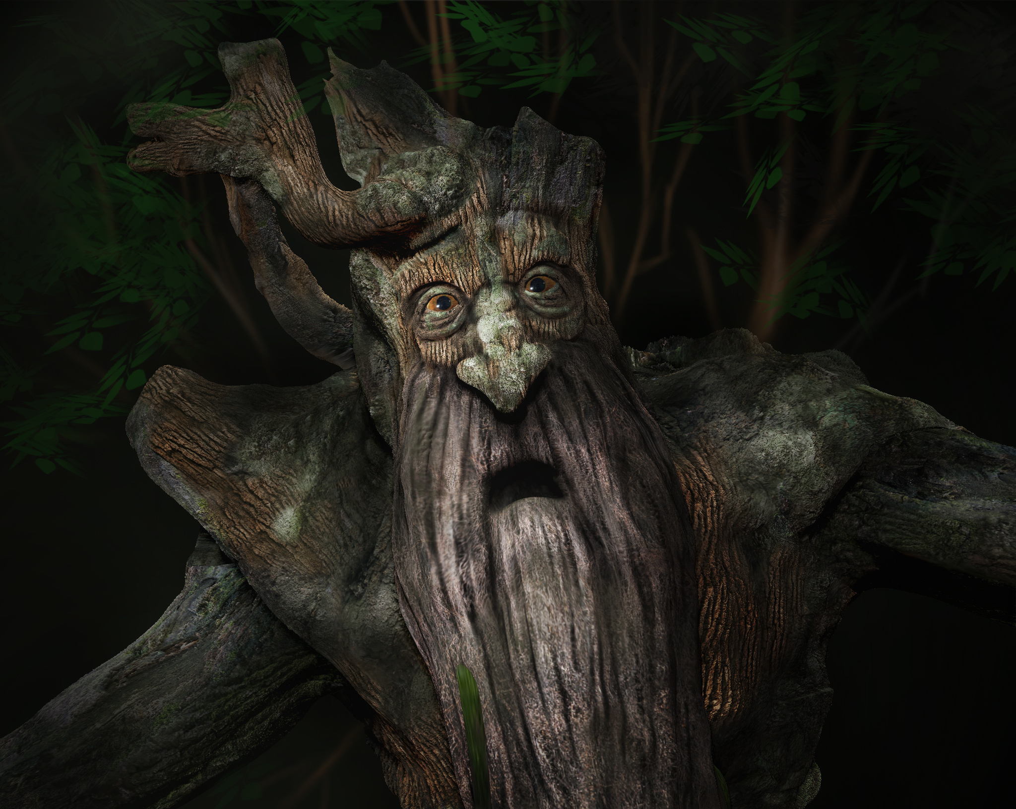 Treebeard character, Work-in-progress render, Skyrim mod, Elder Scrolls project, 2050x1640 HD Desktop