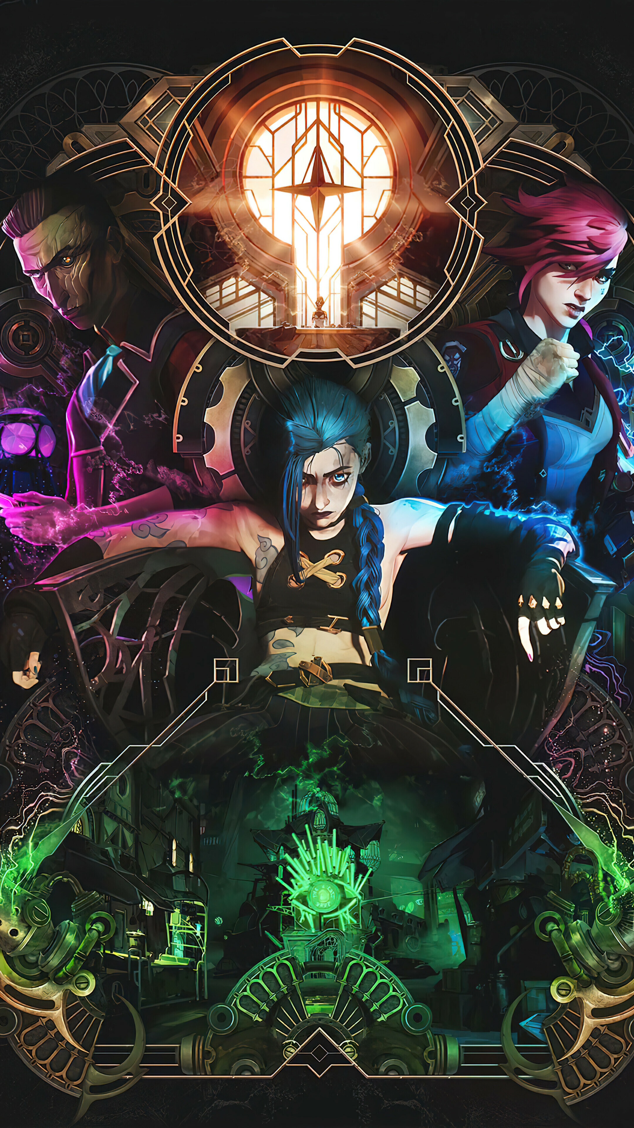 League of Legends, Arcane series, Jinx and Vi, Artwork, 2160x3840 4K Phone