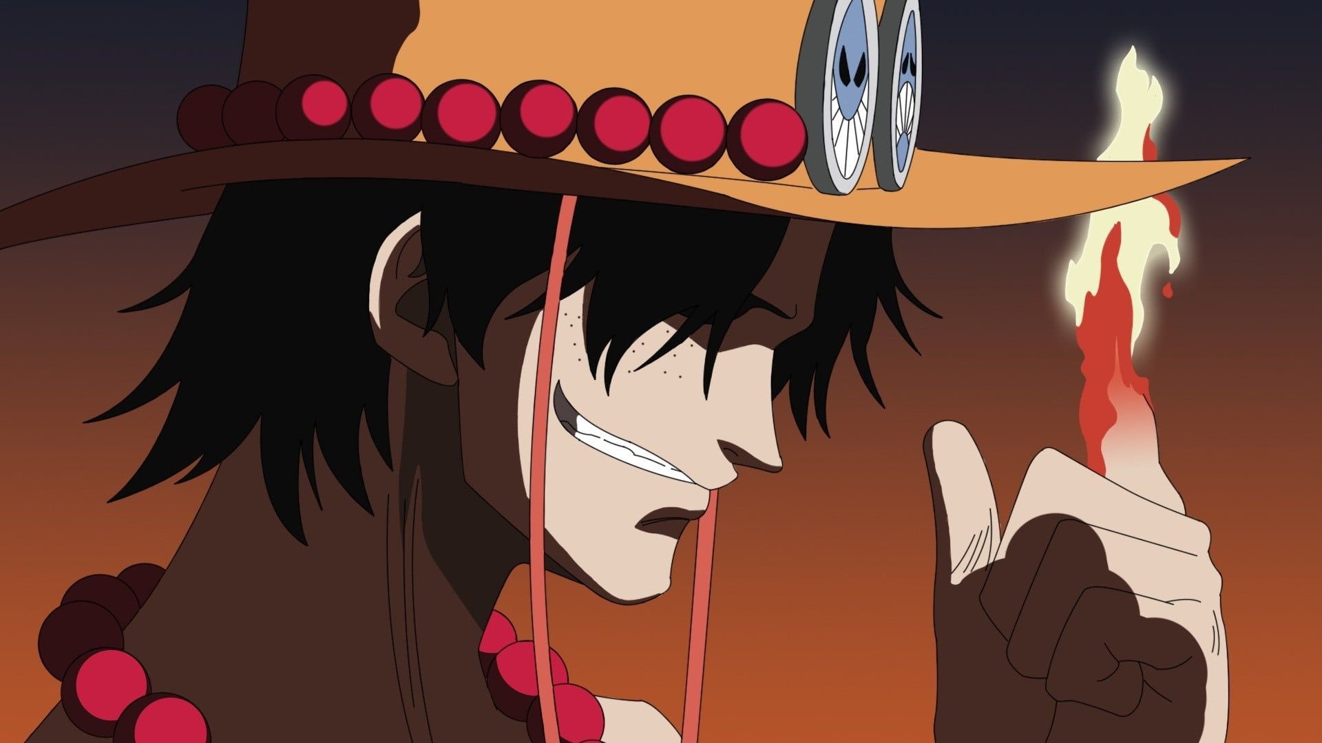 Portgas D. Ace, Mera Mera no Mi fire, Ace's cowboy hat, Full HD Desktop wallpaper