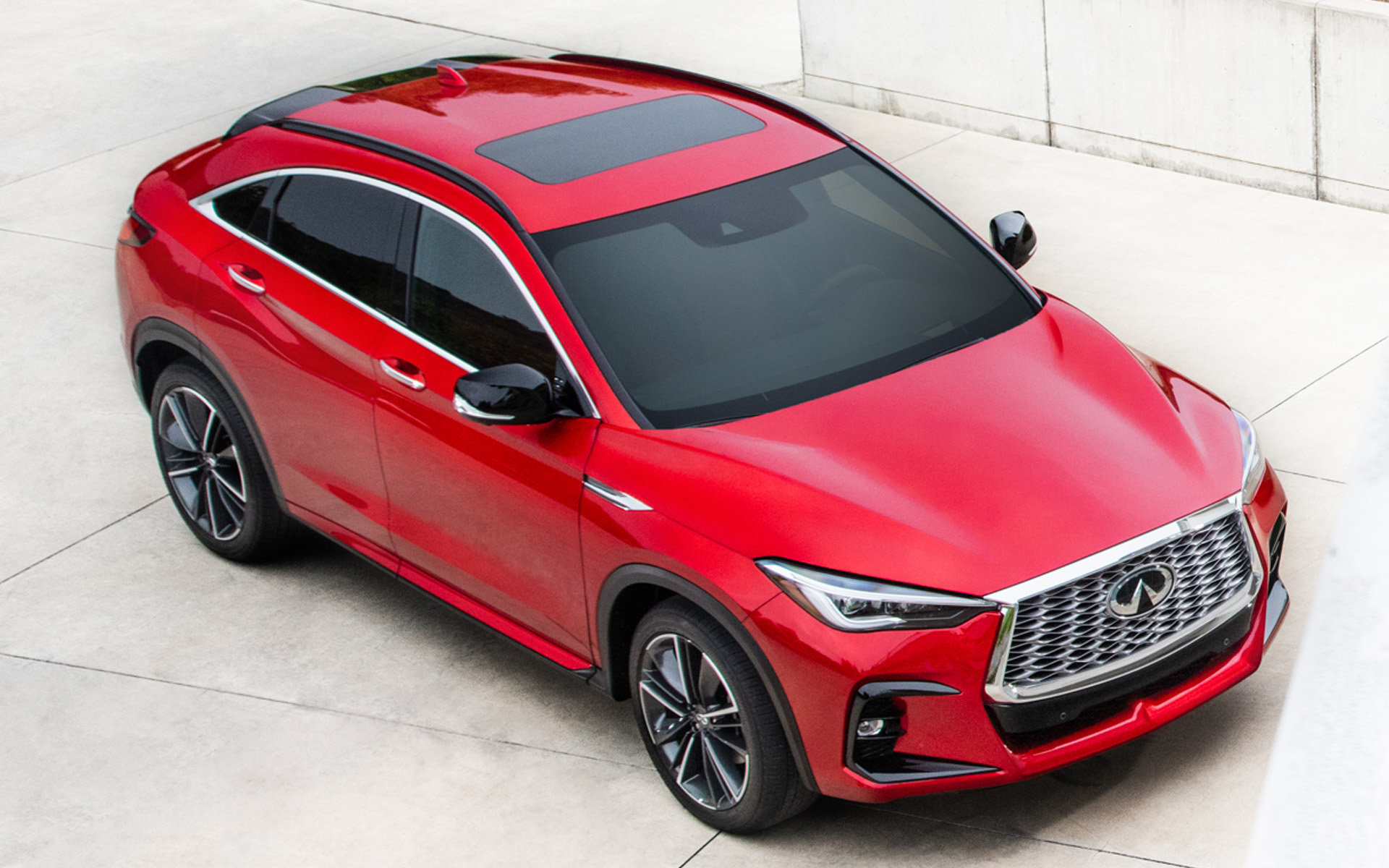 Infiniti QX55, Aerial view, Luxurious appeal, Exquisite craftsmanship, 1920x1200 HD Desktop