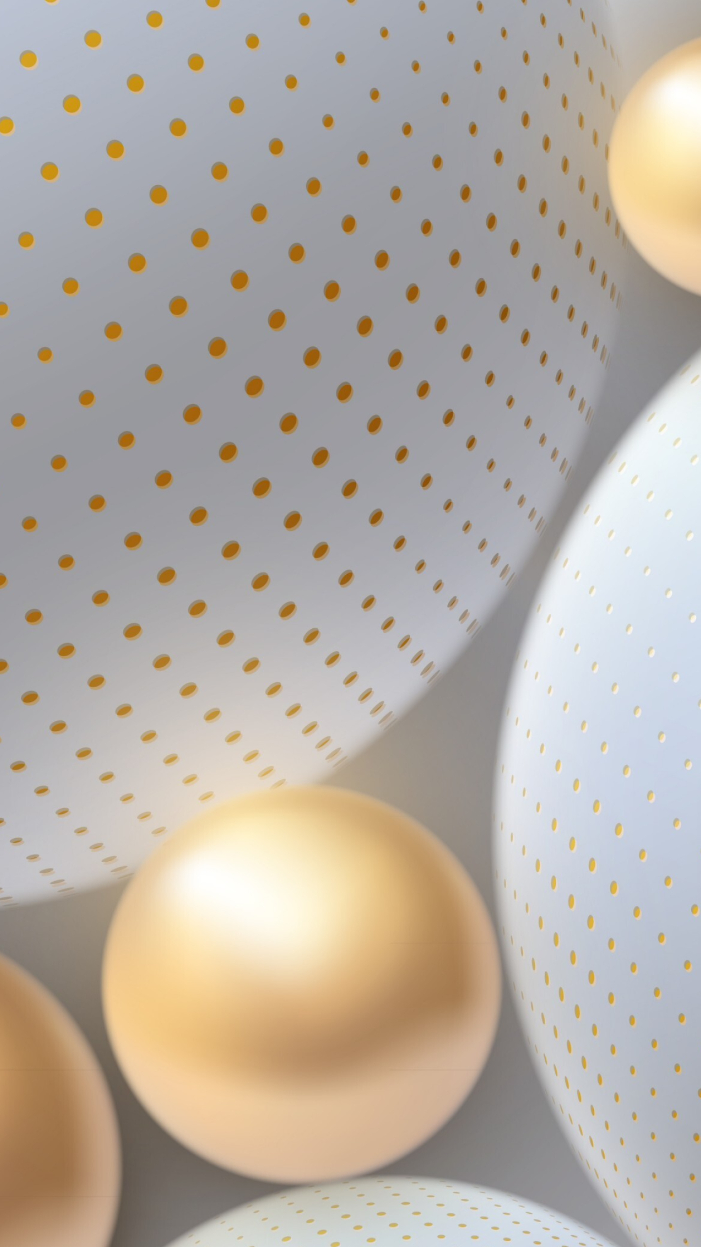 Gold Dots, Abstract 3D, Colorful pearls, 8k abstract, 1440x2560 HD Phone