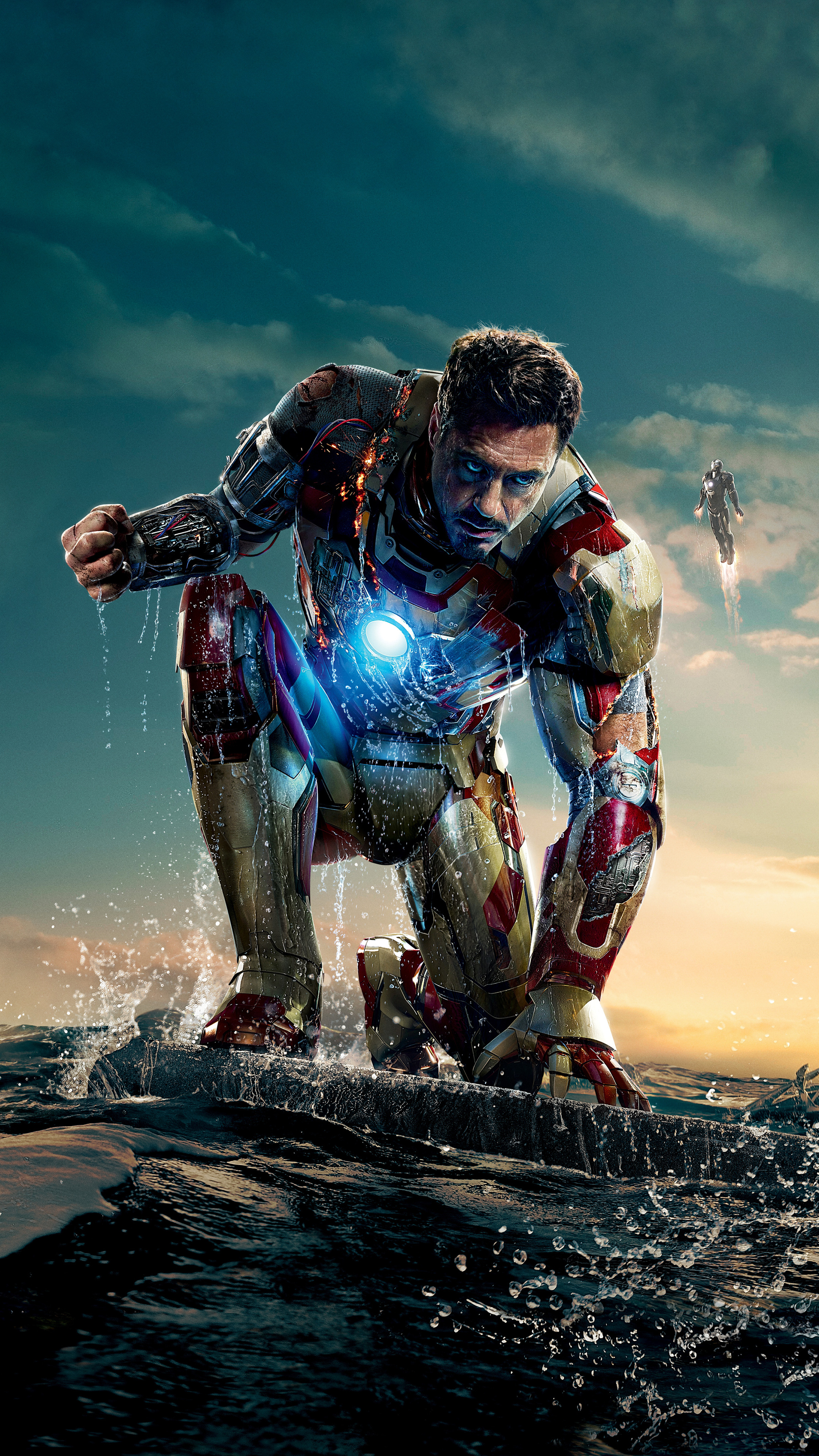 Movie Iron Man 3, Action-packed film, Robert Downey Jr., Blockbuster, 2160x3840 4K Phone