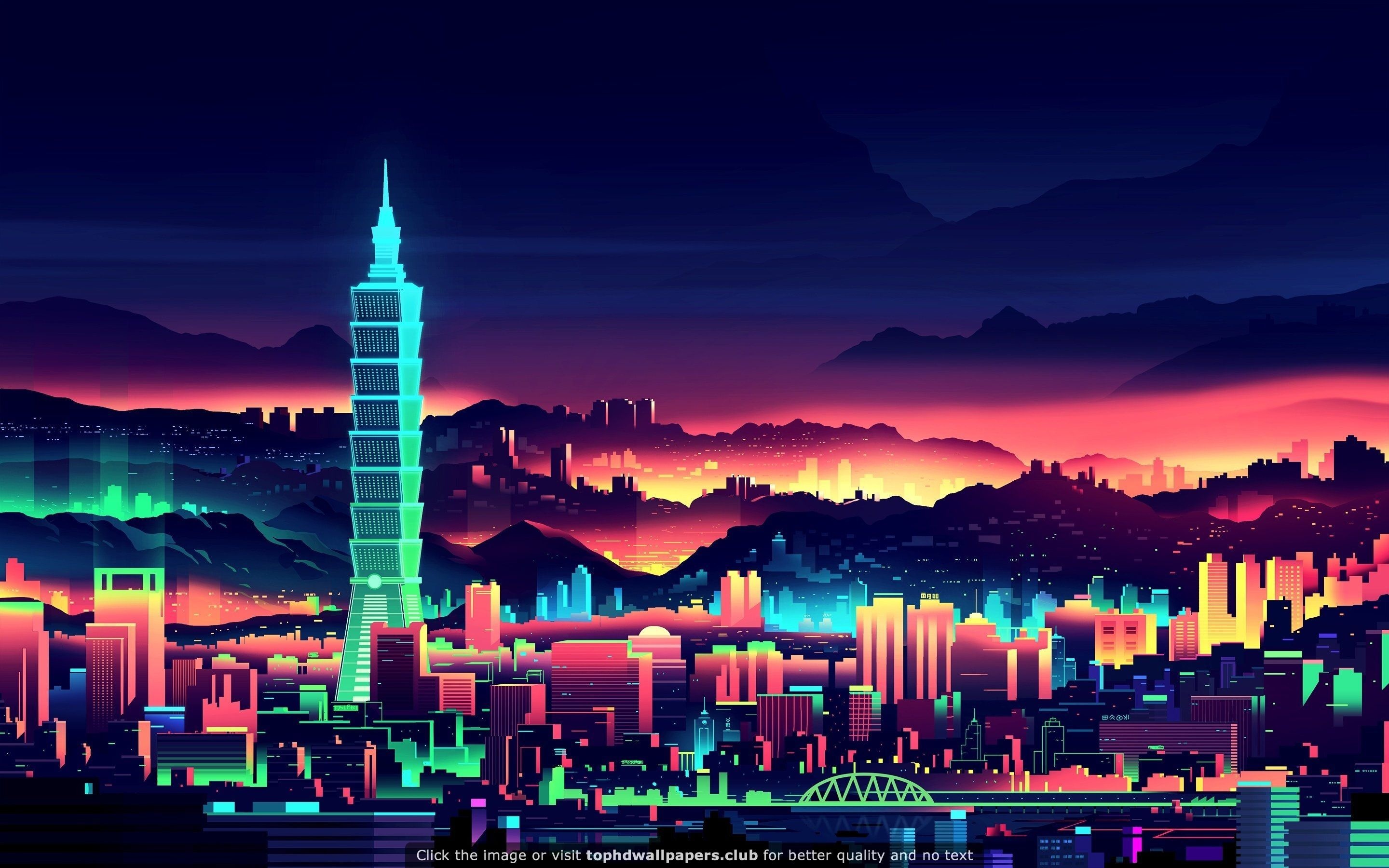 Neon city, Nice Wallpaper, 2880x1800 HD Desktop