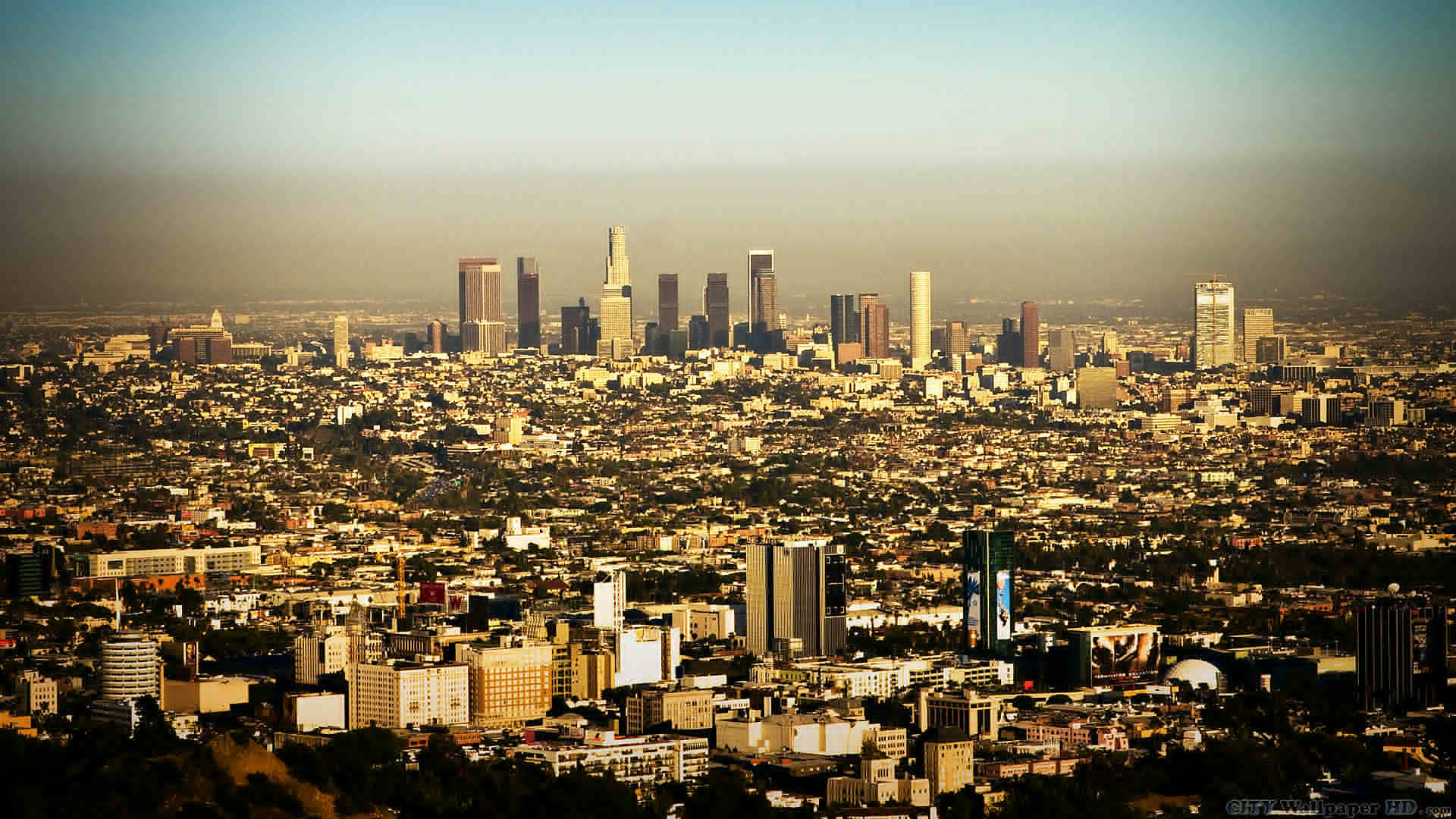 Los Angeles Skyline, Tablet, 1920x1080 Full HD Desktop