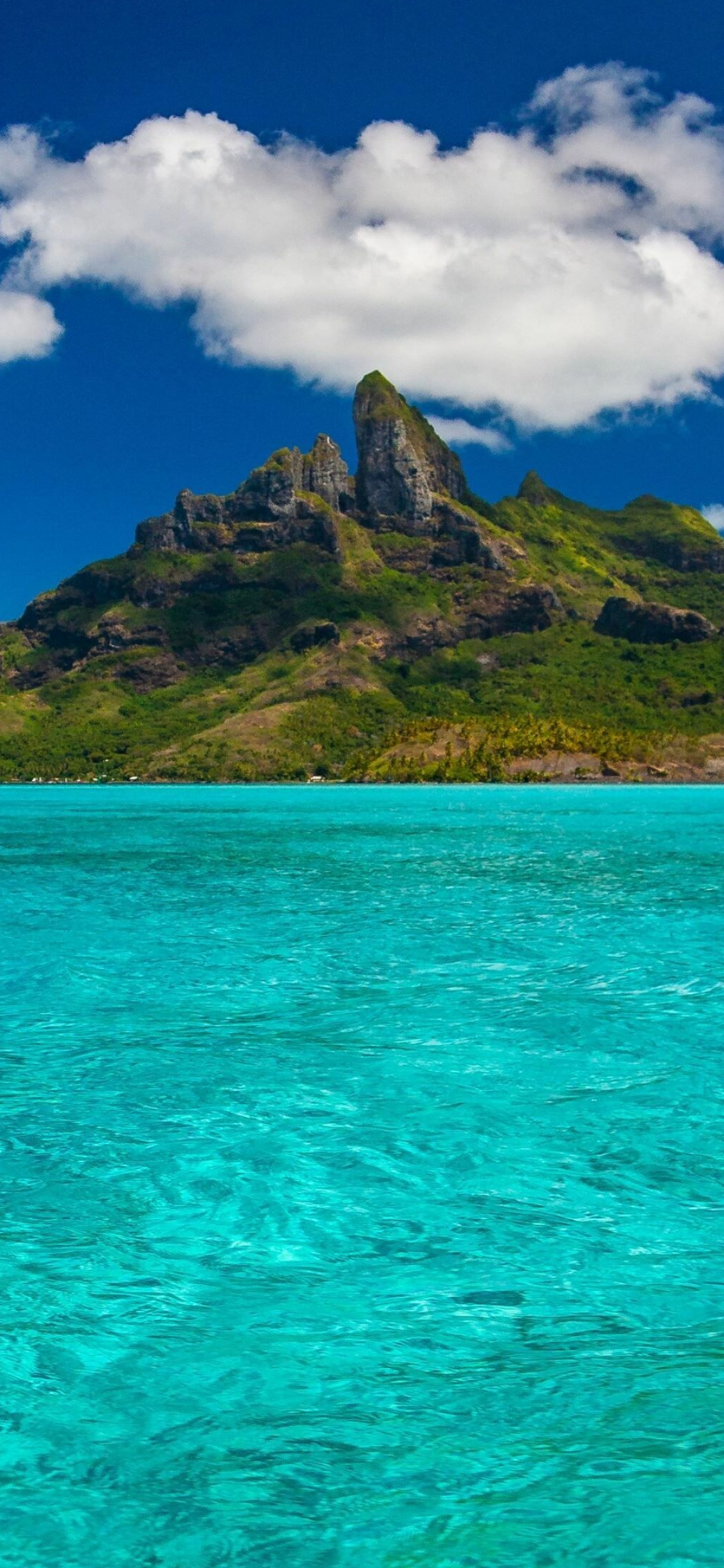 Mount Otemanu, Tahiti Wallpaper, 1130x2440 HD Phone