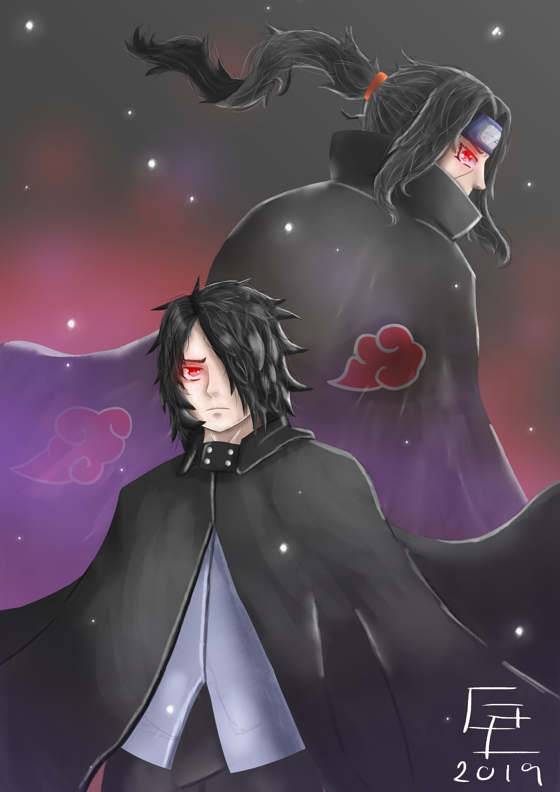Sasuke Uchiha, Itachi Uchiha, Akatsuki cloak, HD Phone wallpaper
