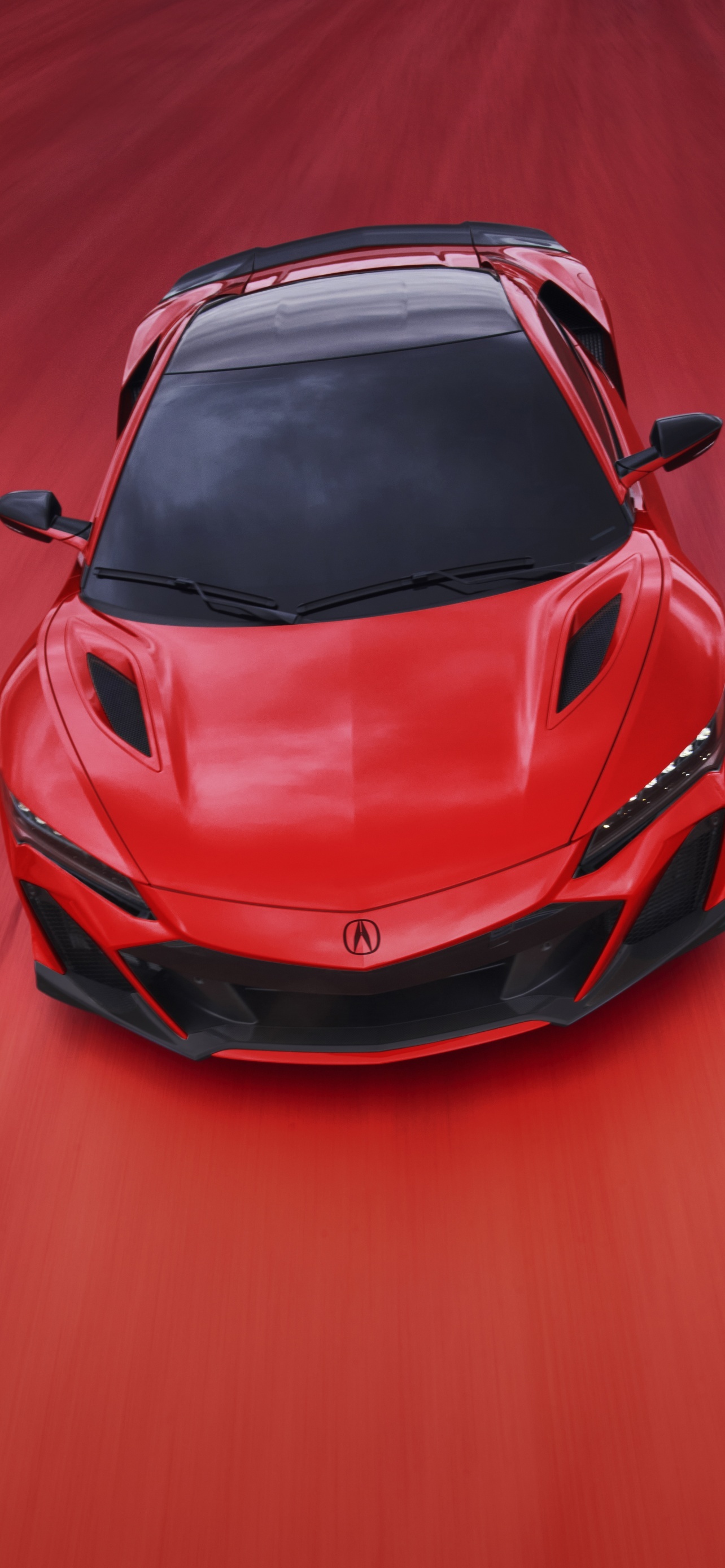 Acura NSX Type S, motion blur red surface, high angle car view, HD Phone wallpaper