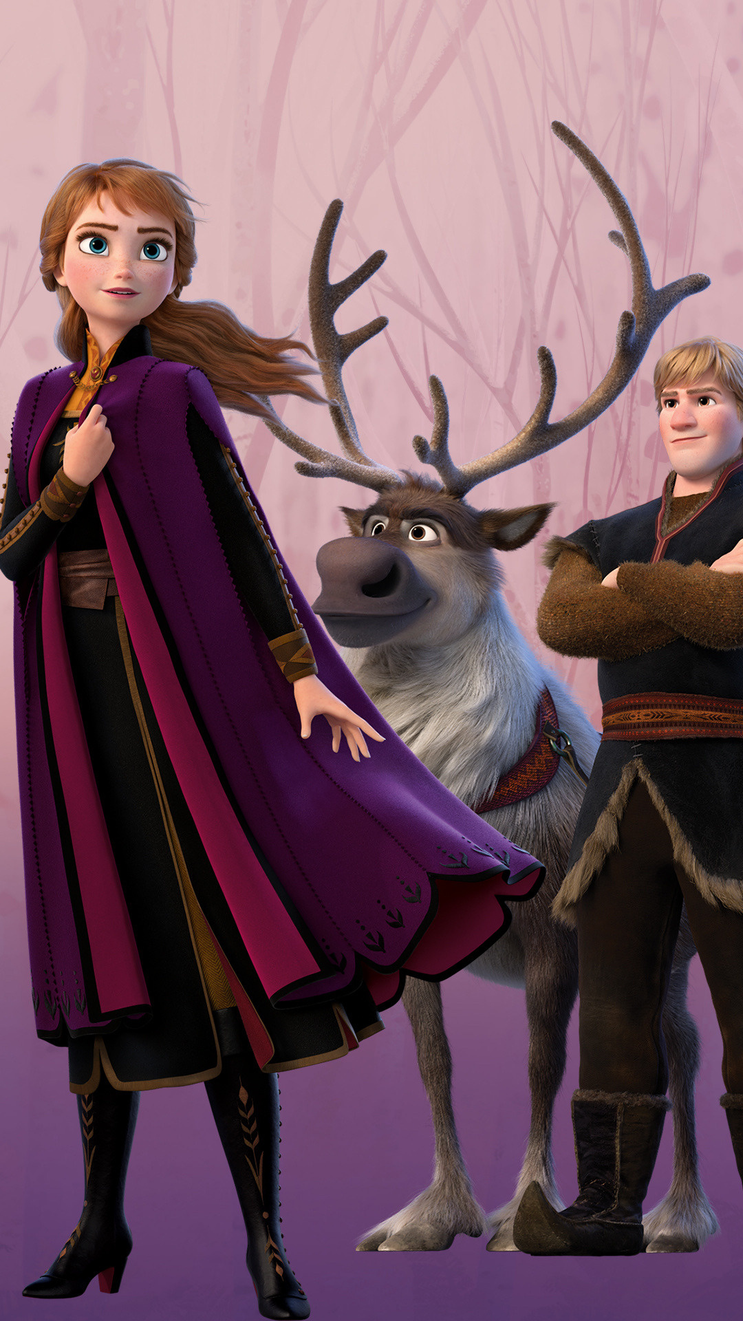 Sven and Anna, Kristoff (Frozen) Wallpaper, 1080x1920 Full HD Phone