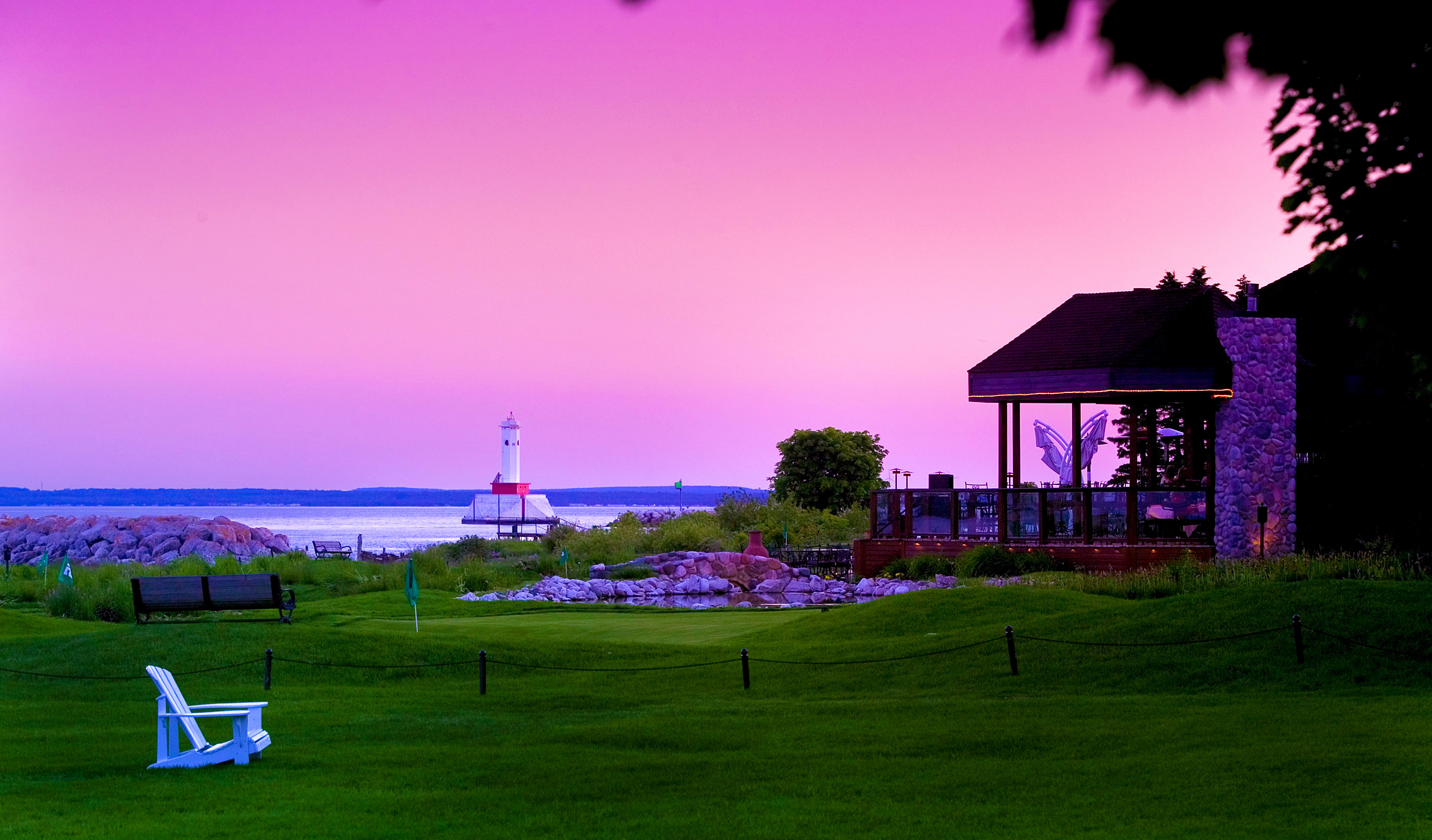Mackinac Island elegance, Historic Mission Point, Tranquil island getaway, Lakeside paradise, 3430x2010 HD Desktop