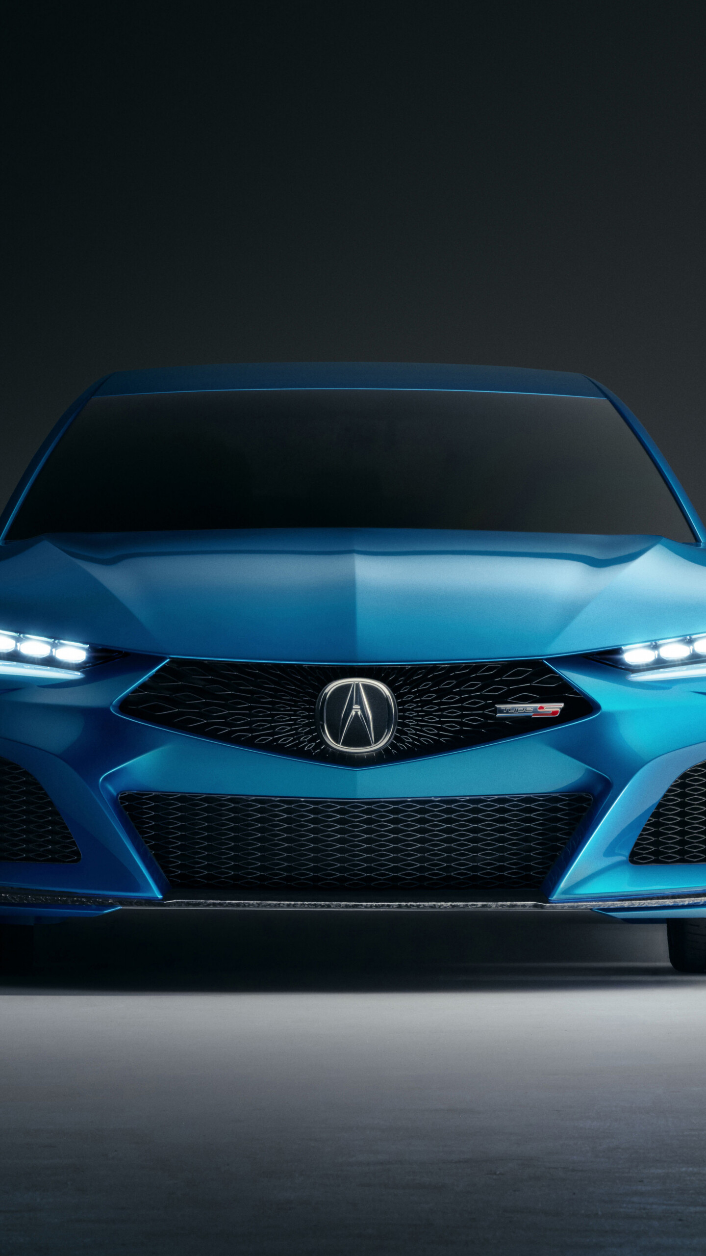 Acura Type S Concept, Blue car, 2019 edition, QHD wallpaper, 1440x2560 HD Phone