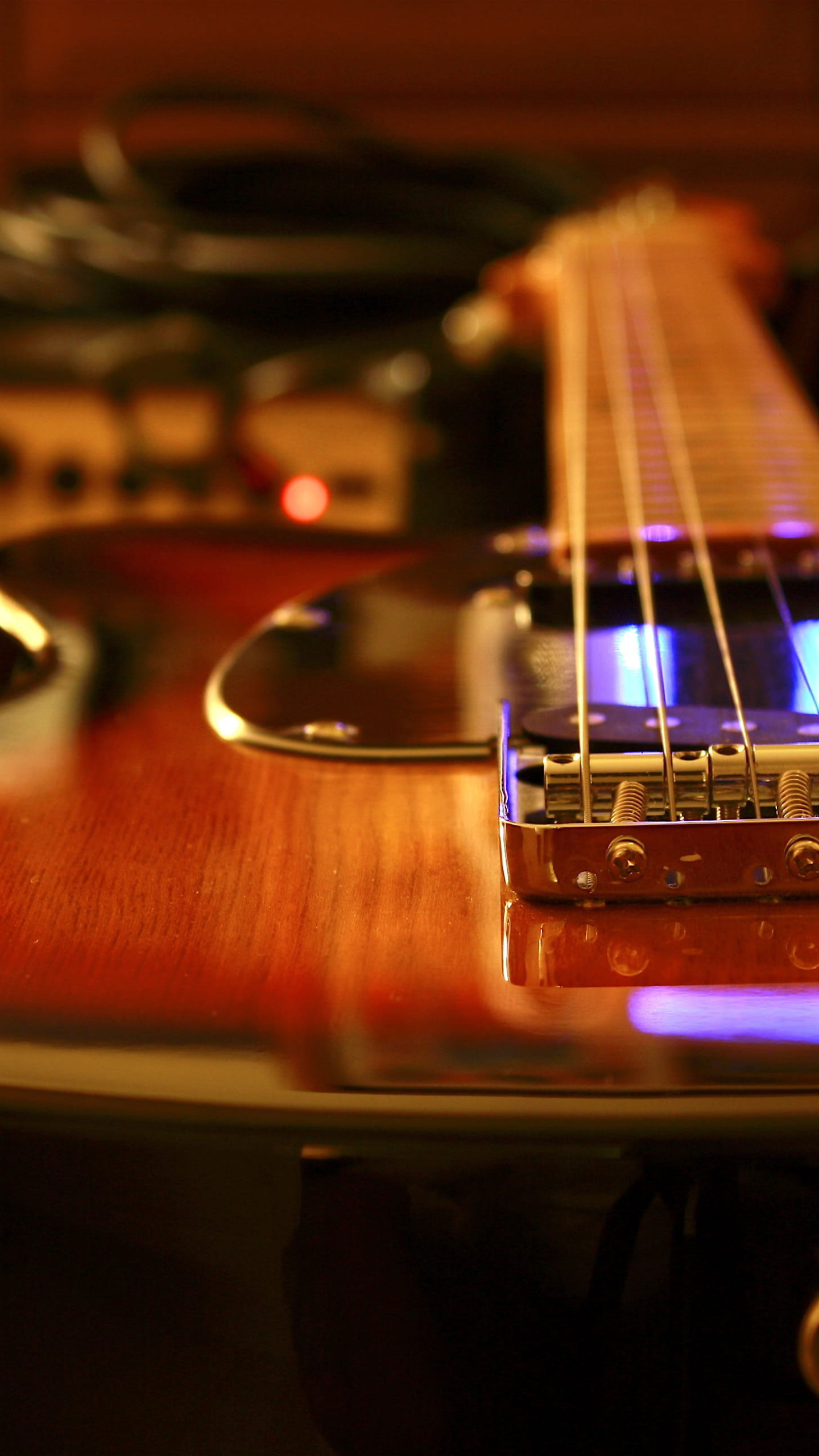 Brown telecaster guitar, Black Marshall wallpaper, Musical contrast, Harmonic fusion, 1440x2560 HD Phone