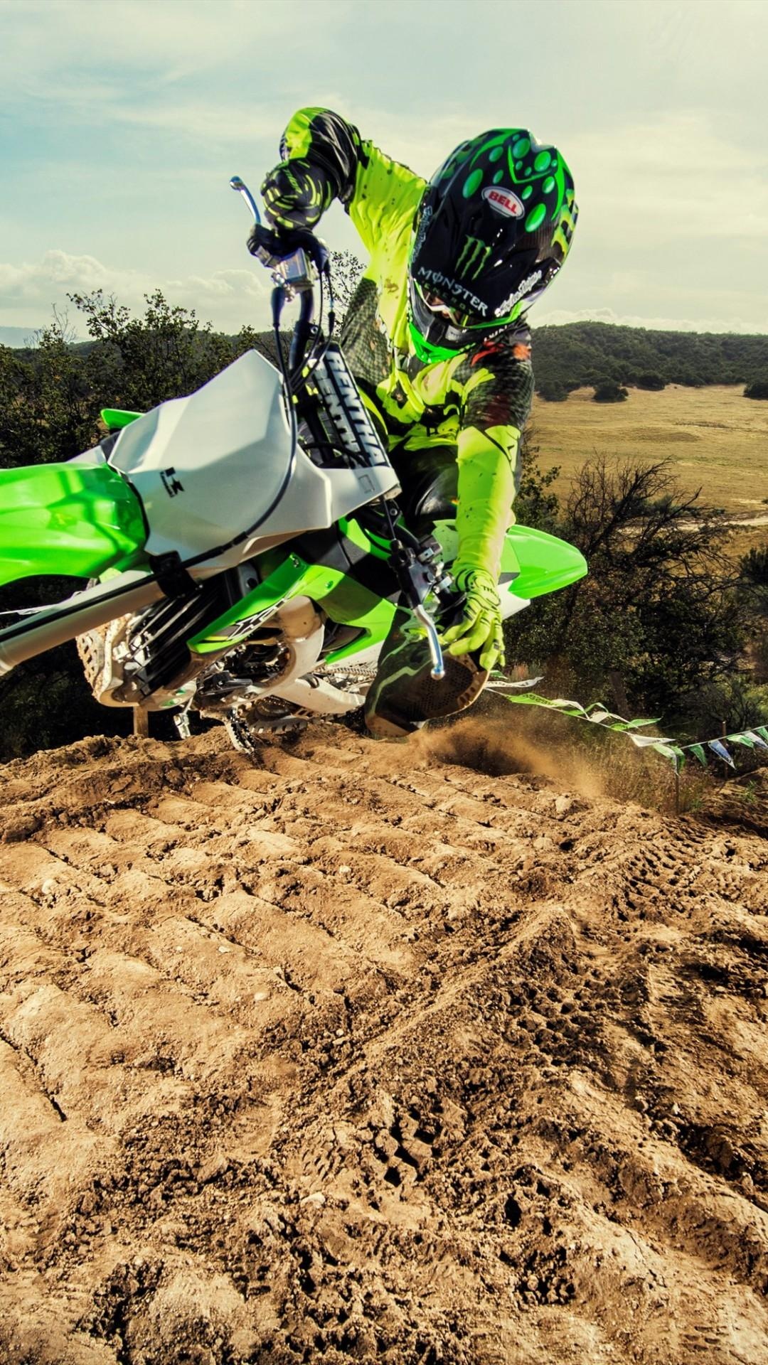 Kawasaki KX450, Supermoto bike, Adrenaline-fueled ride, Top-tier performance, 1080x1920 Full HD Phone