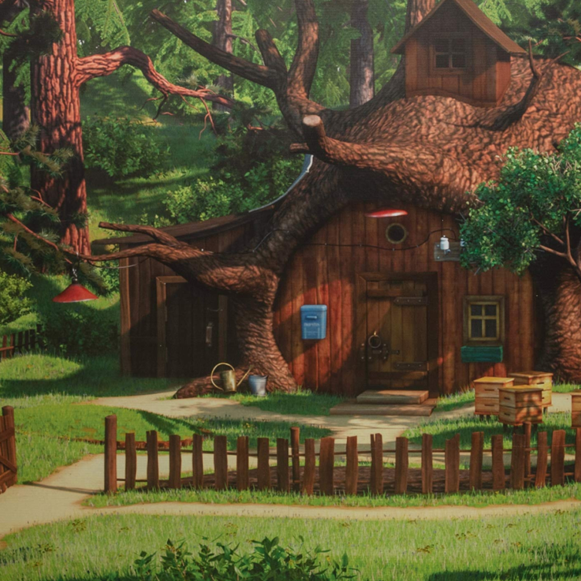 Bear's house, Masha and the Bear Wallpaper, 1920x1920 HD Phone