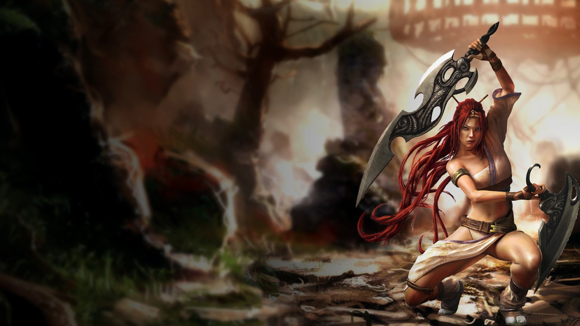 Heavenly Sword, Gaming art, Sword warrior, Epic battles, 1920x1080 Full HD Desktop